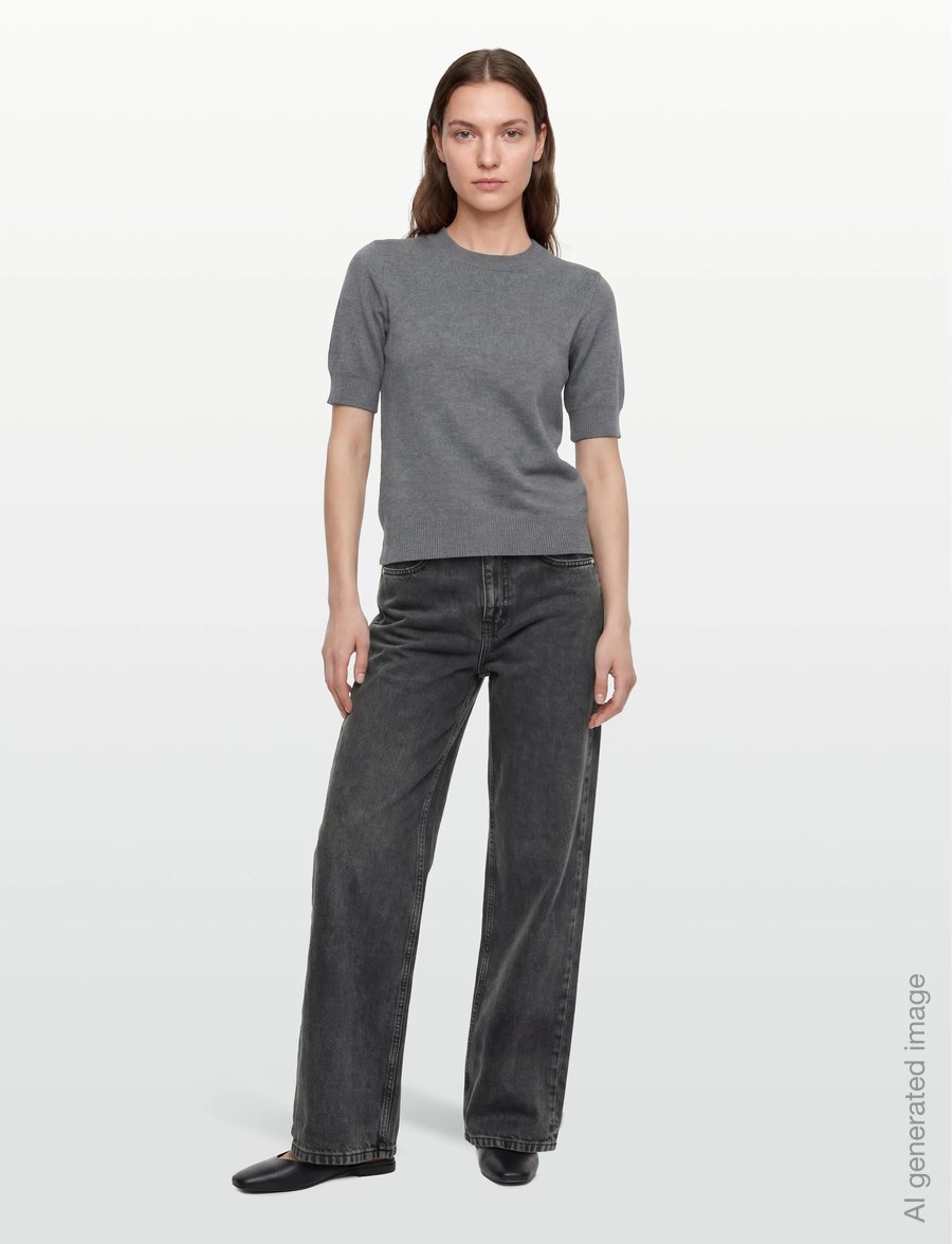 Lovechild 1979 - Diana Blouse - kurzärmelige blusen - 062 grey melange - 0