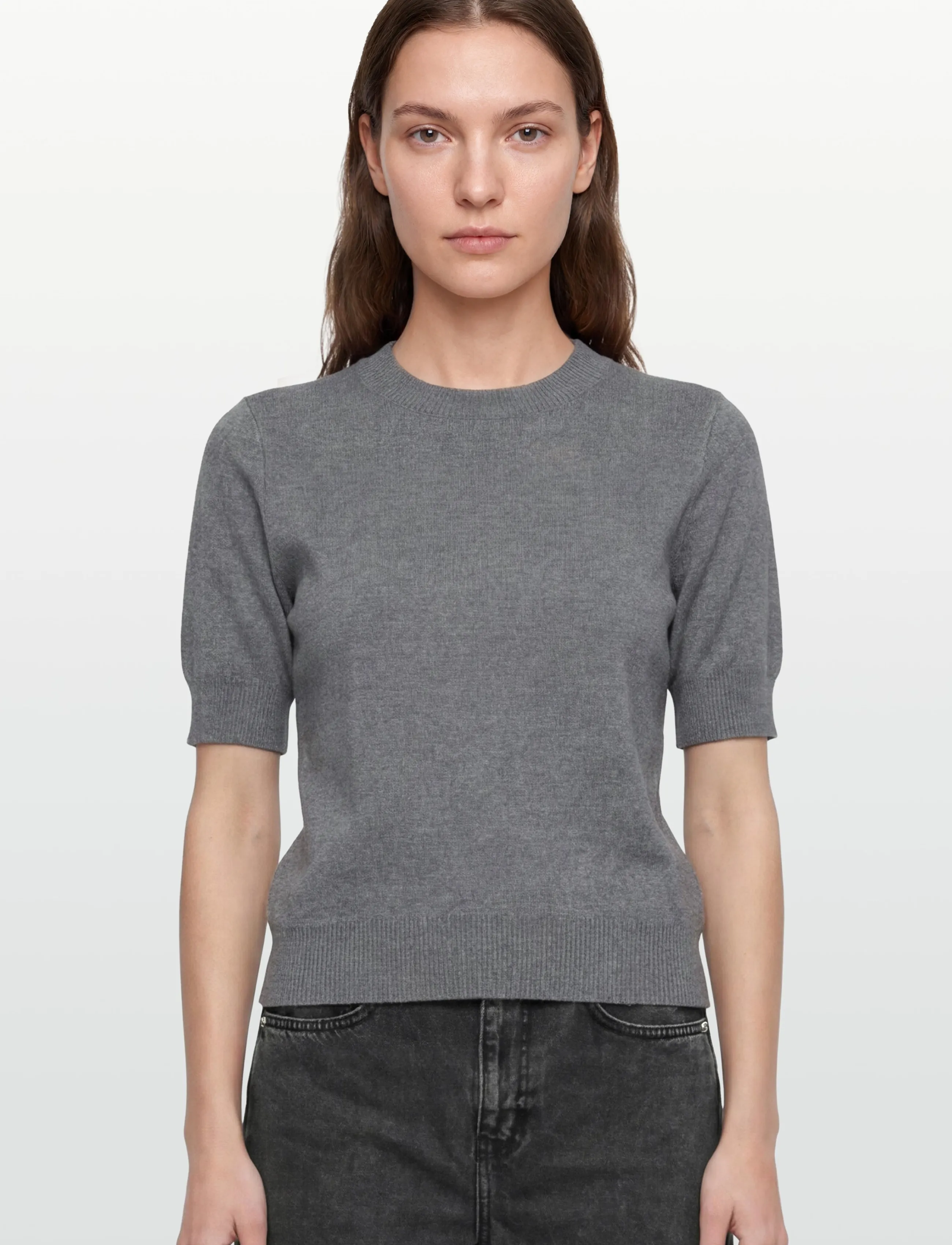 Lovechild 1979 - Diana Blouse - short-sleeved blouses - 062 grey melange - 3