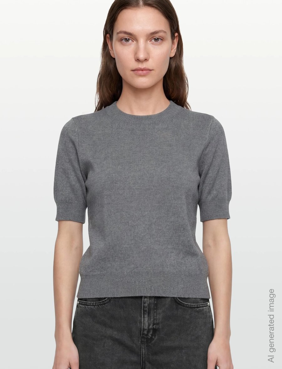 Lovechild 1979 - Diana Blouse - kurzärmelige blusen - 062 grey melange - 3