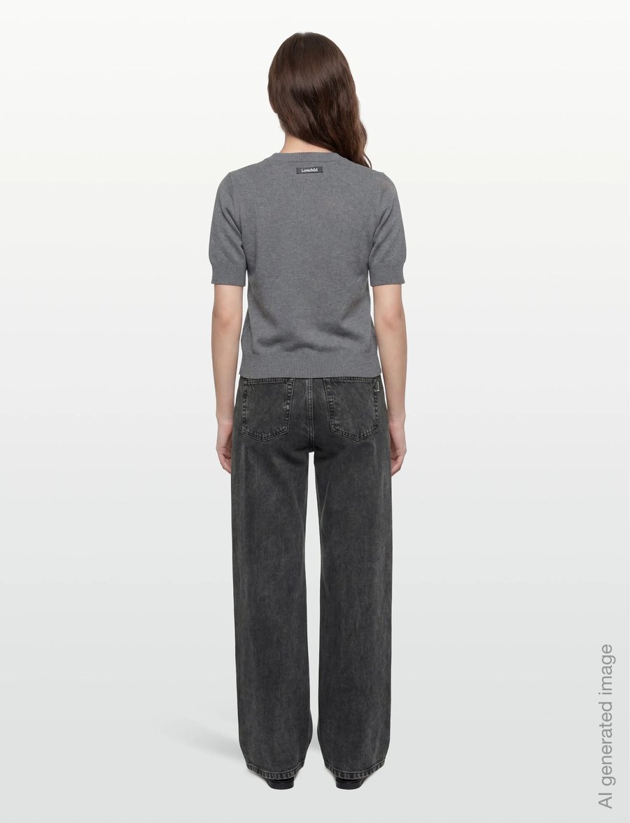Lovechild 1979 - Diana Blouse - kurzärmelige blusen - 062 grey melange - 4