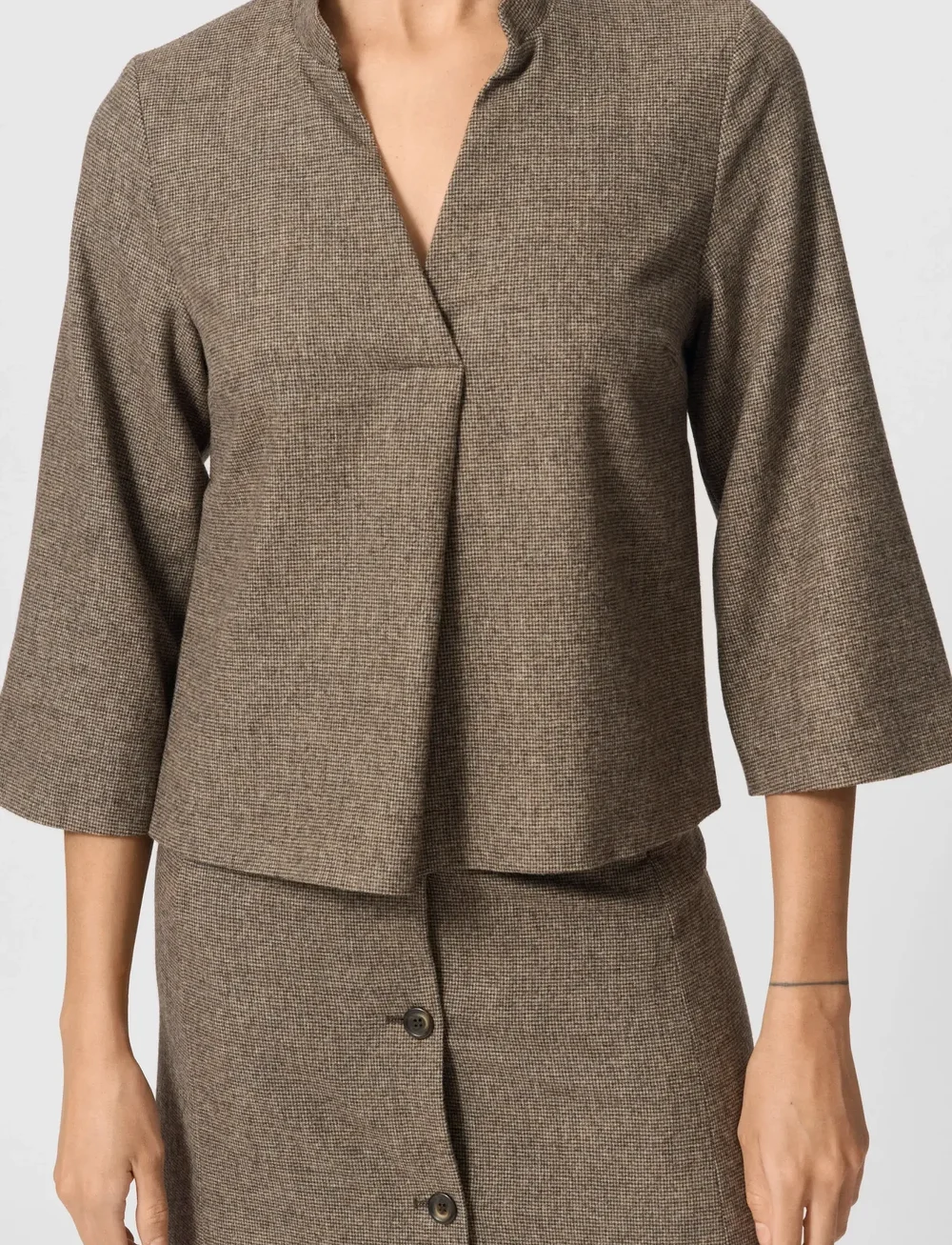 Lovechild 1979 - Kimberly Blouse - långärmade blusar - 174 beige houndstooth - 2