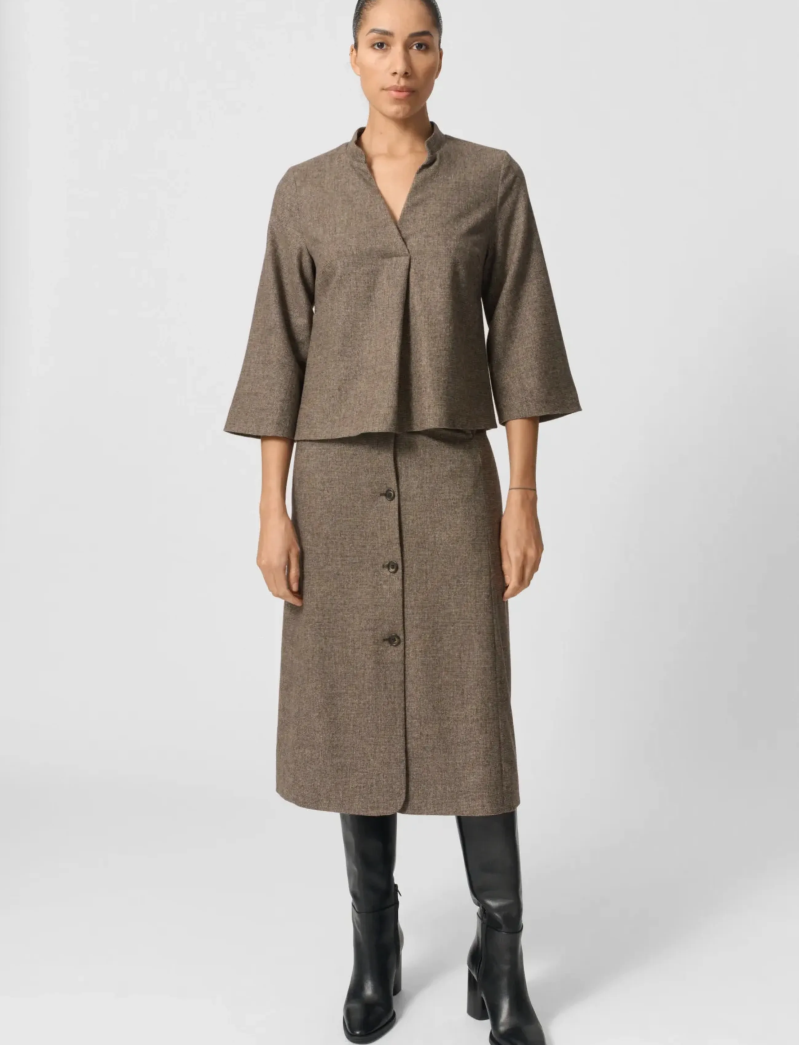 Lovechild 1979 Reyna Skirt - Lovechild 1979 - 174 BEIGE HOUNDSTOOTH / brown