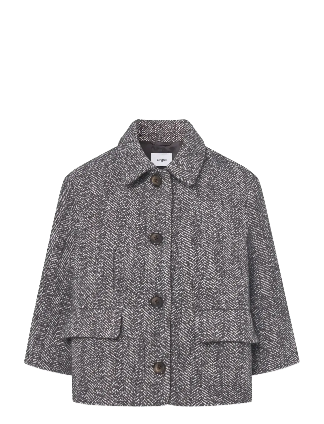 Lovechild 1979 Daliah Jacket - Cropped-Blazer - 747 BROWN HERRINGBONE / brown