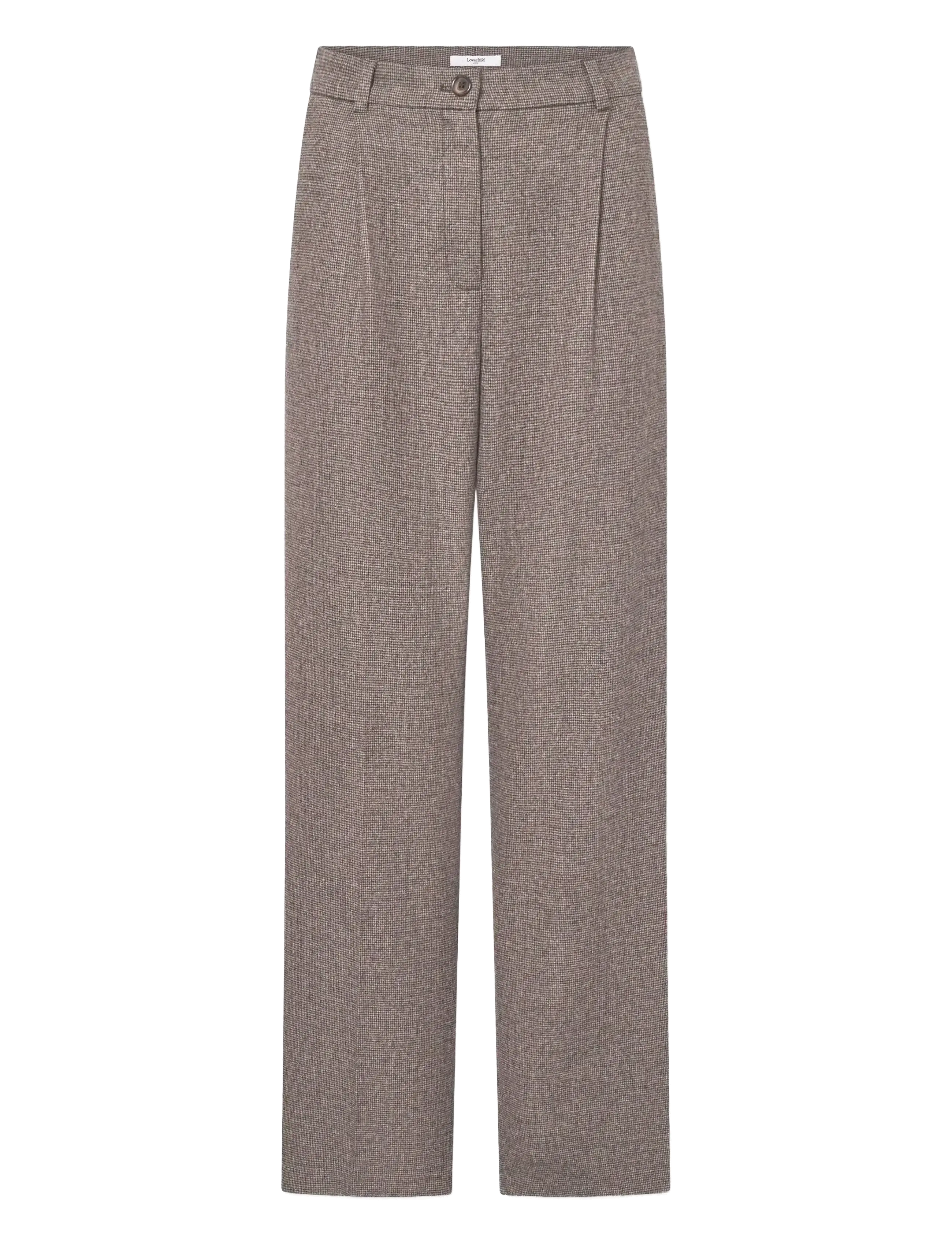 Lovechild 1979 Lucas Pants - Habitbukser - 174 BEIGE HOUNDSTOOTH / brown
