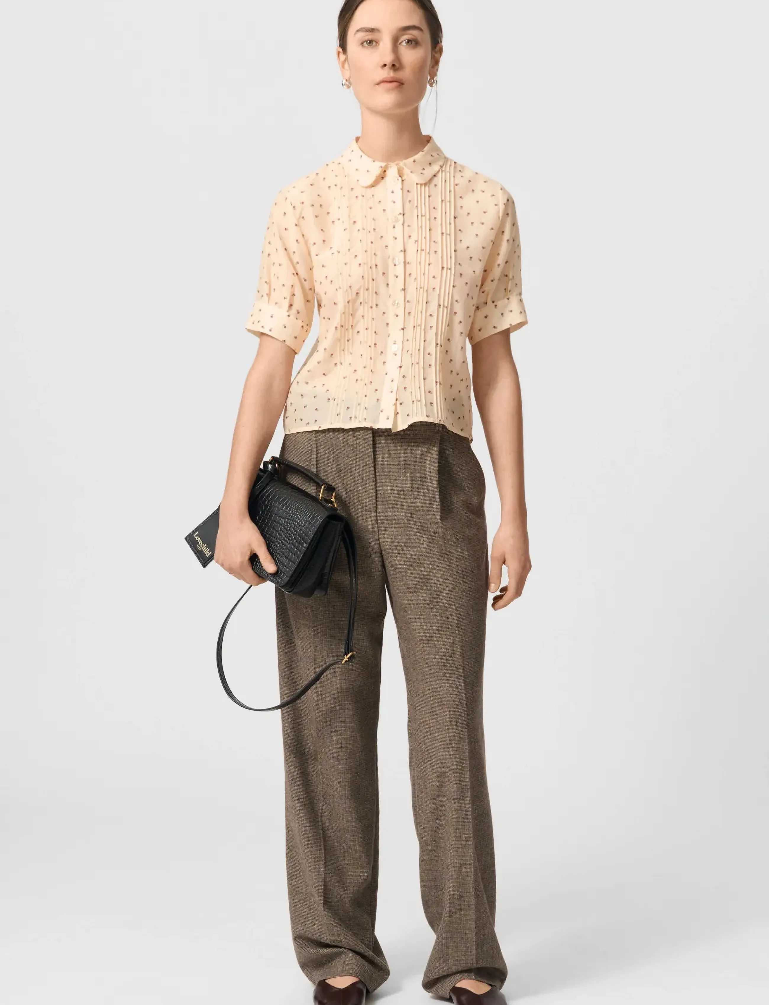 Lovechild 1979 Lucas Pants - Transitional Layering - 174 BEIGE HOUNDSTOOTH / brown