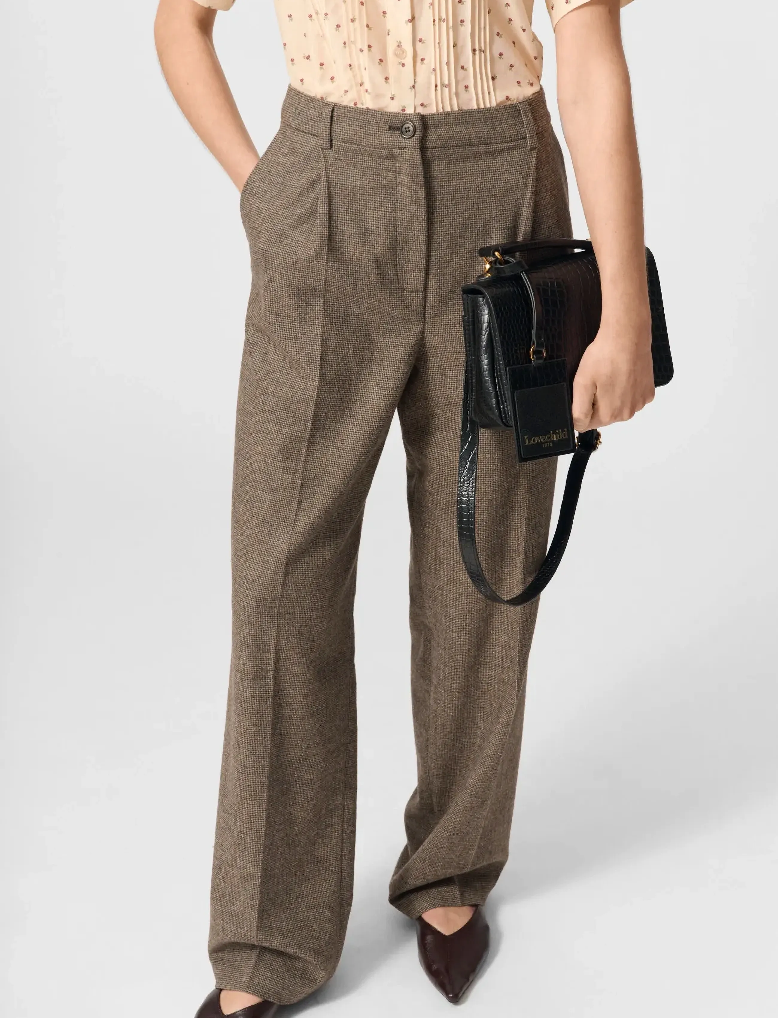 Lovechild 1979 - Lucas Pants - bukser med lige ben - 174 beige houndstooth - 2