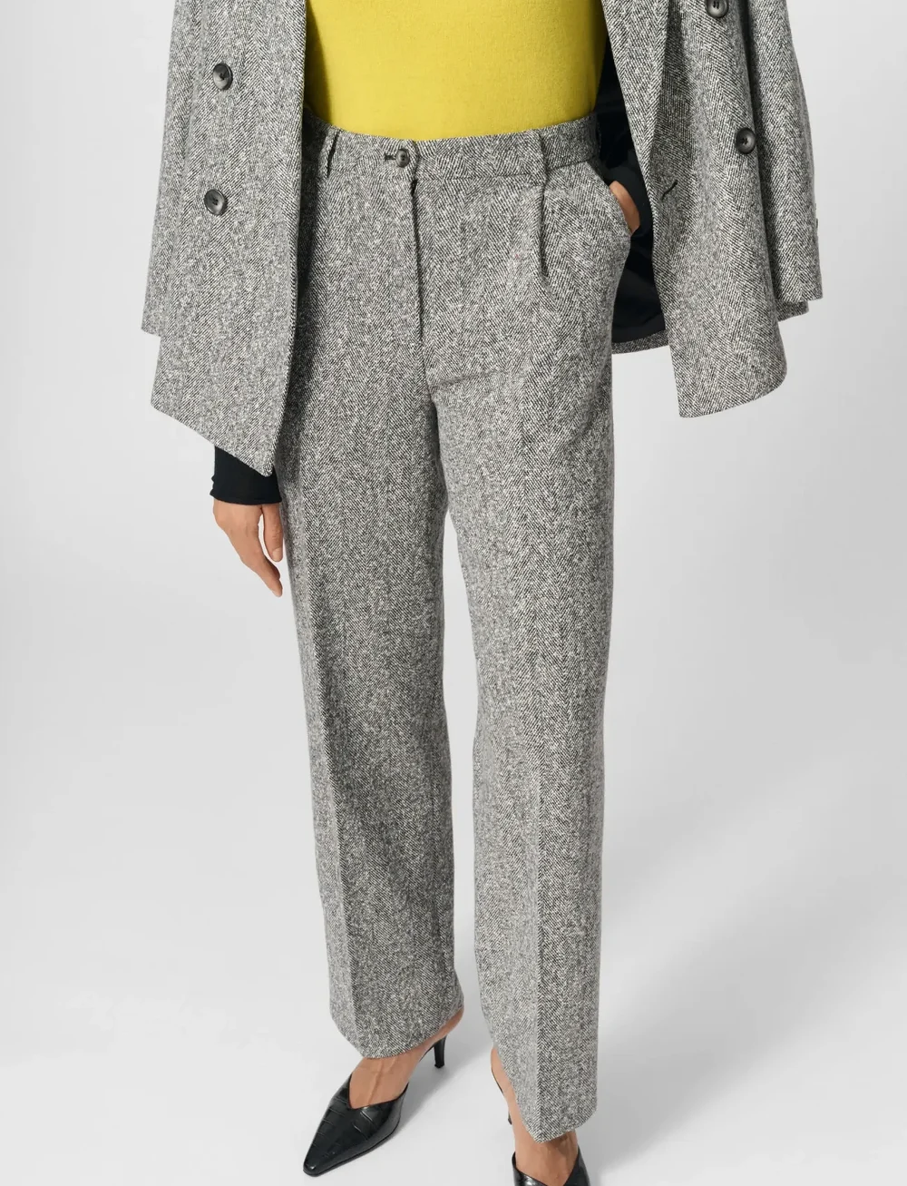 Lovechild 1979 - Lucas Pants - kostymbyxor - 906 black and white herringbone - 2