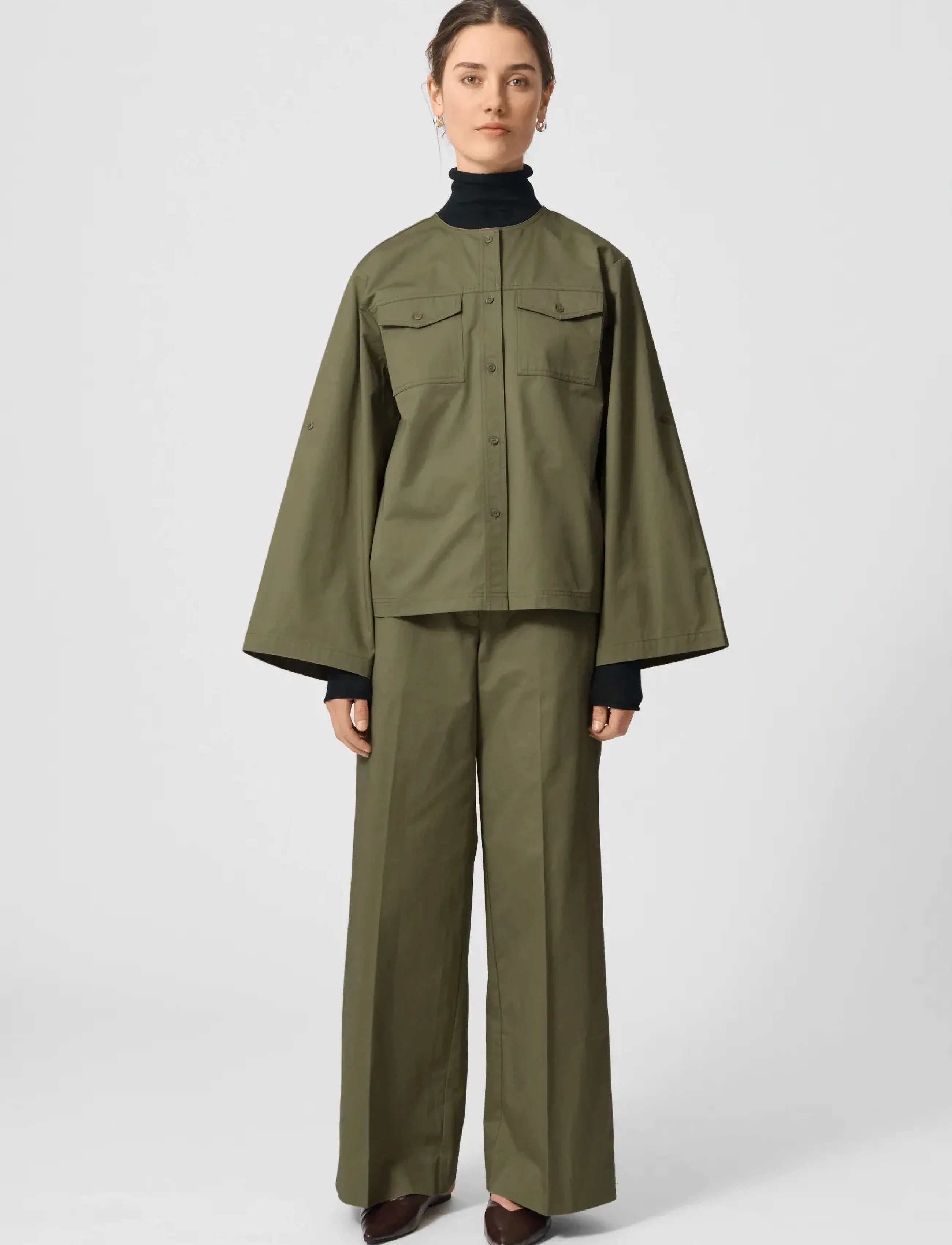 Lovechild 1979 Harper Pants, 36, Trousers, Khakigrün - Wide Leg, Frauen