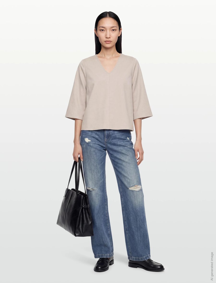 Lovechild 1979 - Maren Blouse - kortærmede bluser - 727 taupe grey - 0
