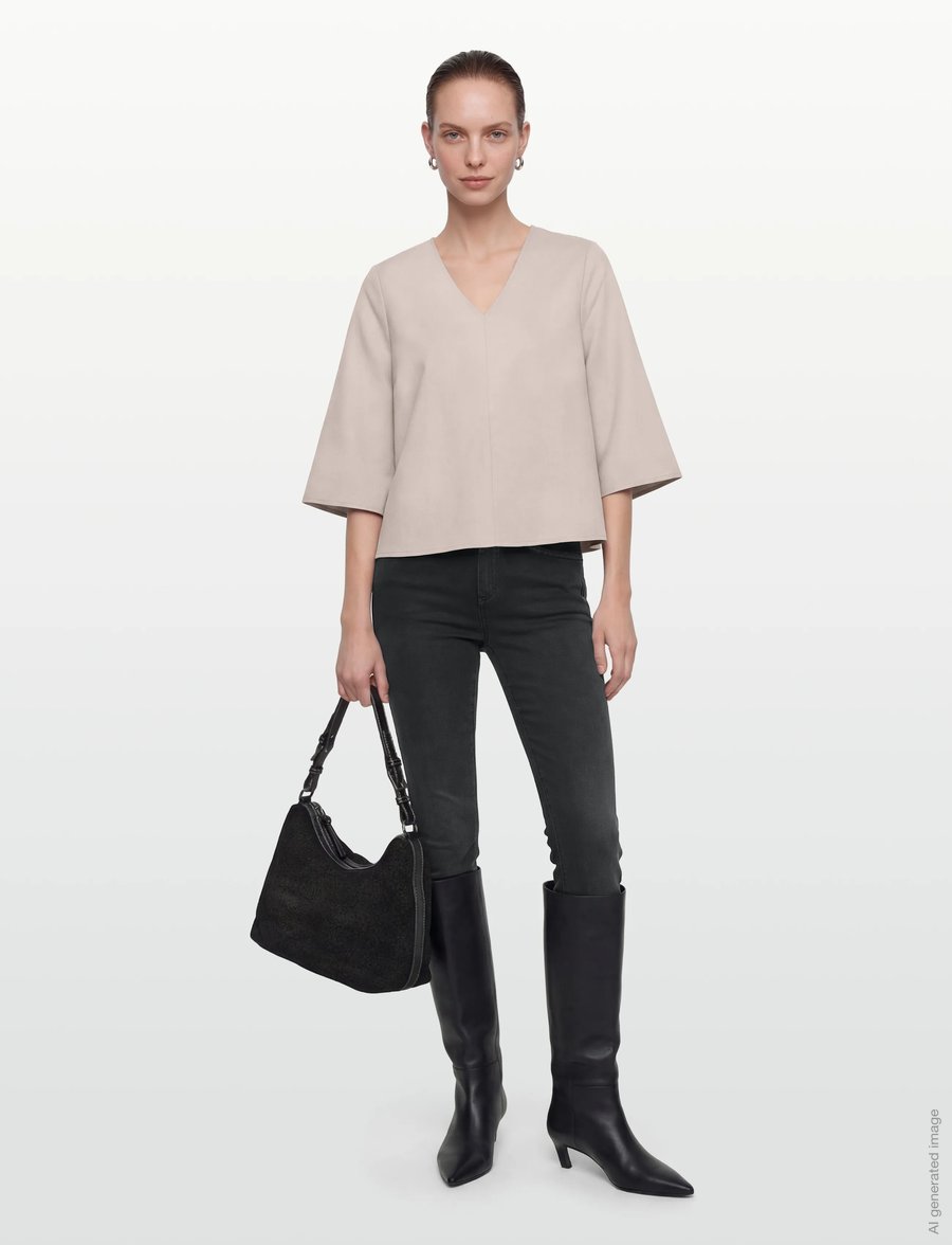 Lovechild 1979 - Maren Blouse - kortærmede bluser - 727 taupe grey - 0