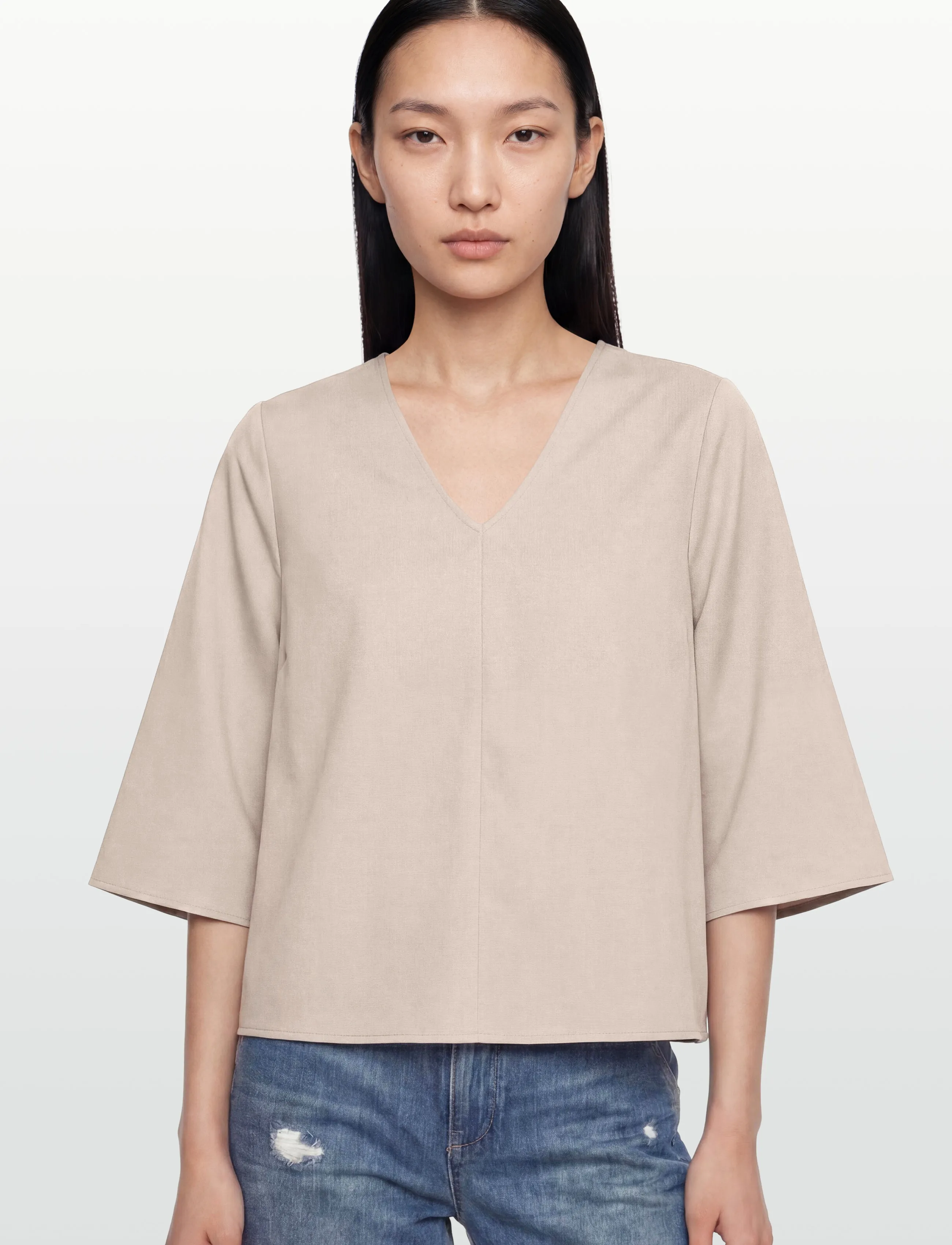 Lovechild 1979 - Maren Blouse - kurzämlige blusen - 727 taupe grey - 3