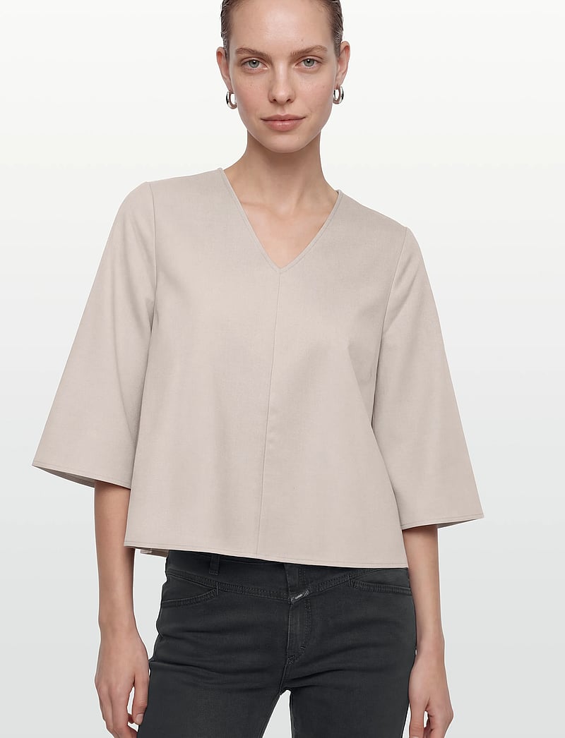 Lovechild 1979 - Maren Blouse - kurzämlige blusen - 727 taupe grey - 3
