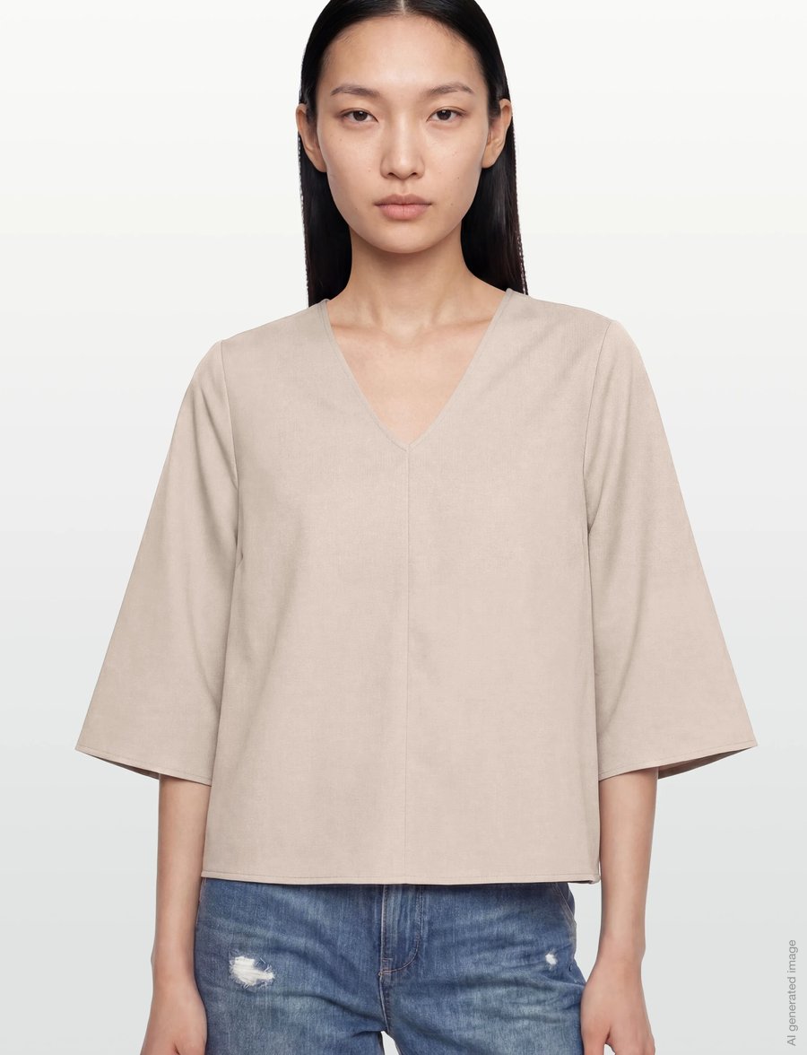 Lovechild 1979 - Maren Blouse - kortærmede bluser - 727 taupe grey - 3