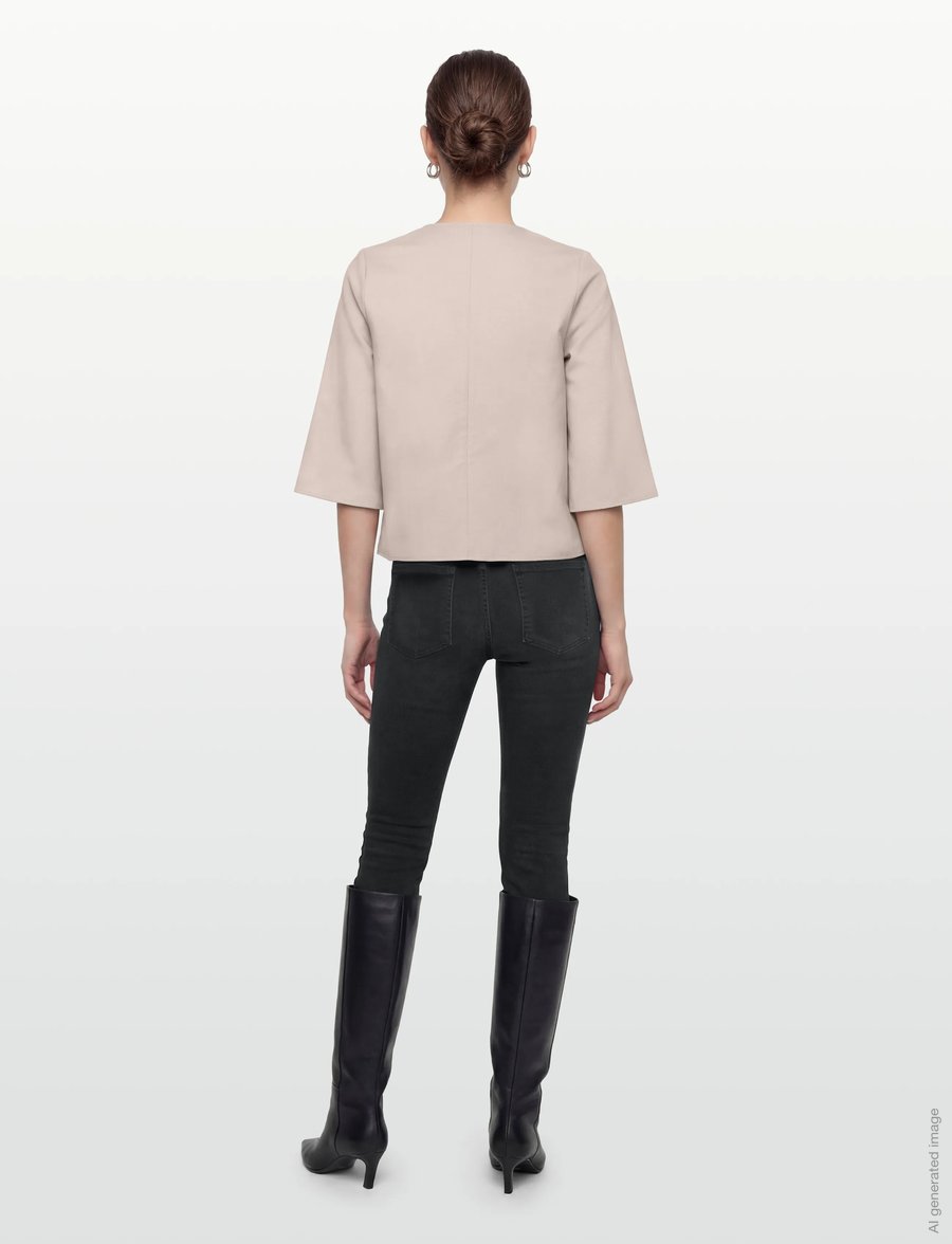 Lovechild 1979 - Maren Blouse - kortærmede bluser - 727 taupe grey - 4
