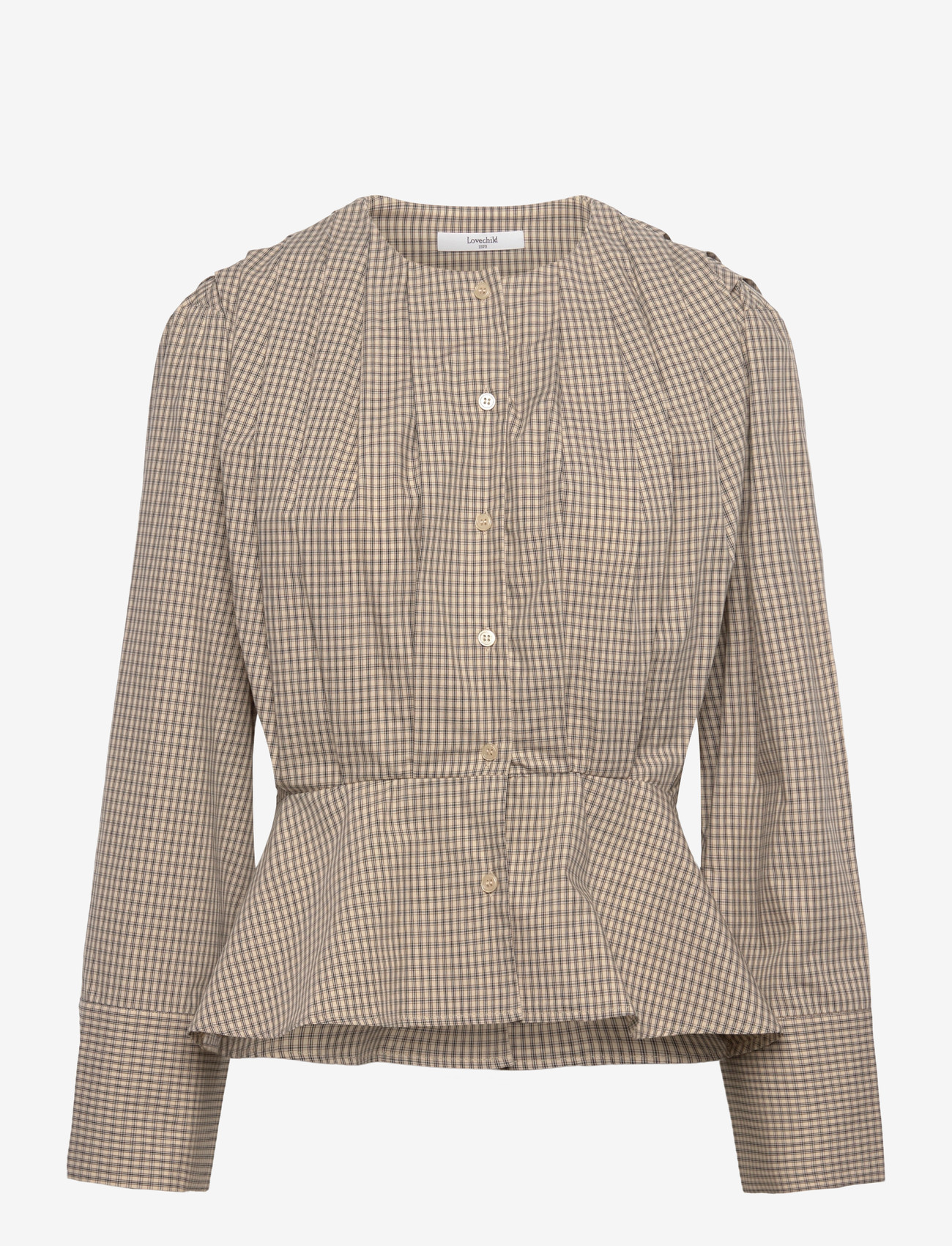 Lovechild 1979 - Etta Blouse - blūzes ar garām piedurknēm - 177 beige check - 0