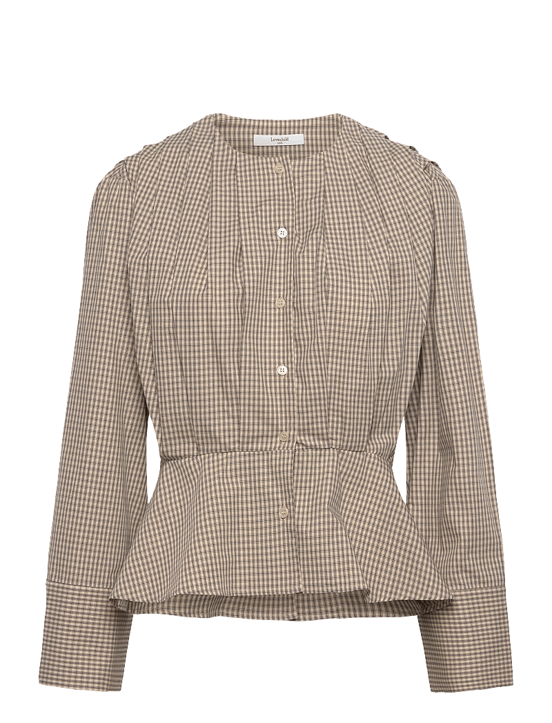 Lovechild 1979 - Etta Blouse - blūzes ar garām piedurknēm - 177 beige check - 0