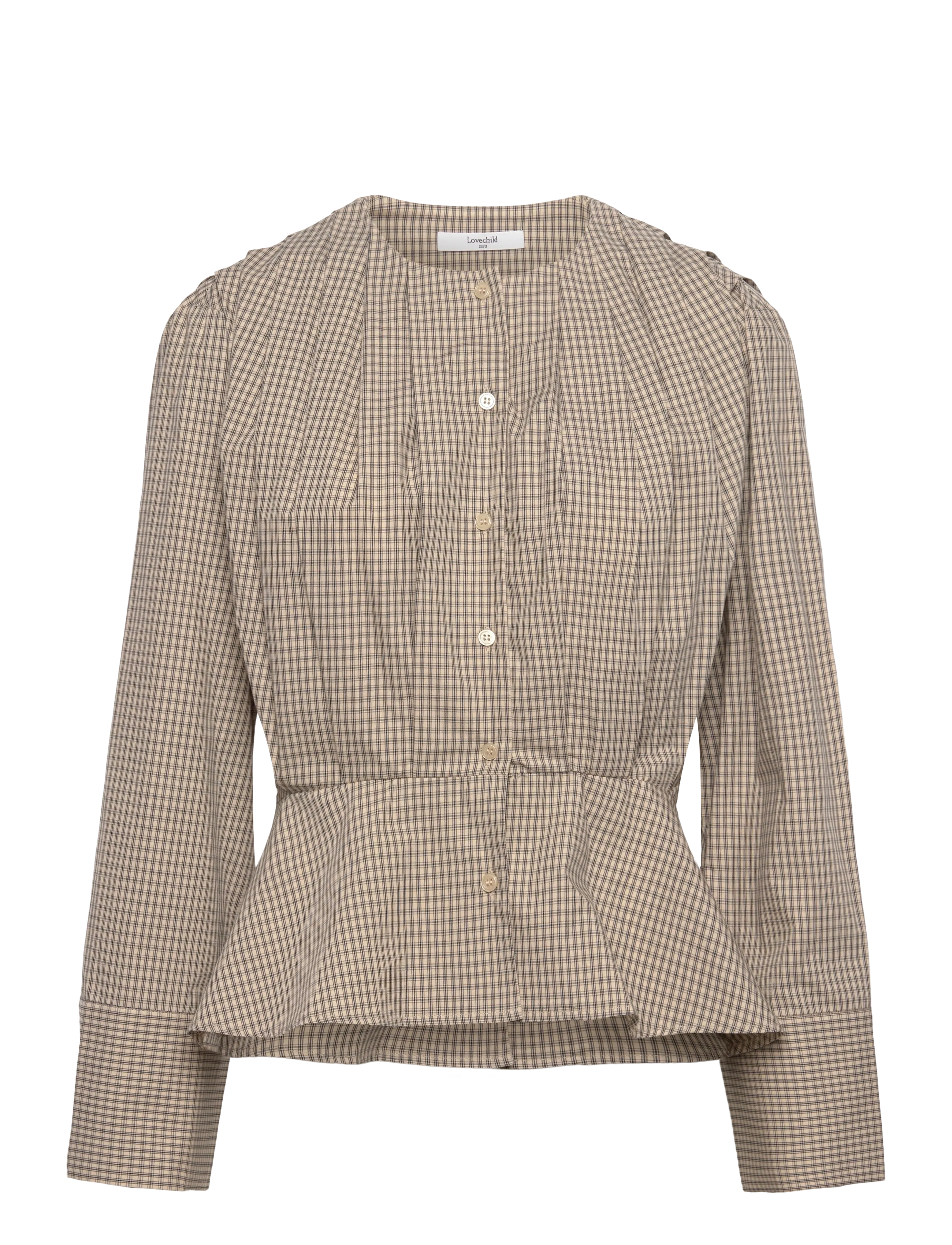 Lovechild 1979 Etta Blouse - Bluser - 177 BEIGE CHECK / beige