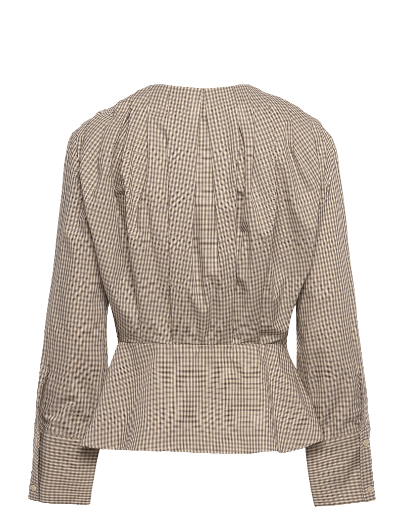 Lovechild 1979 - Etta Blouse - blūzes ar garām piedurknēm - 177 beige check - 1