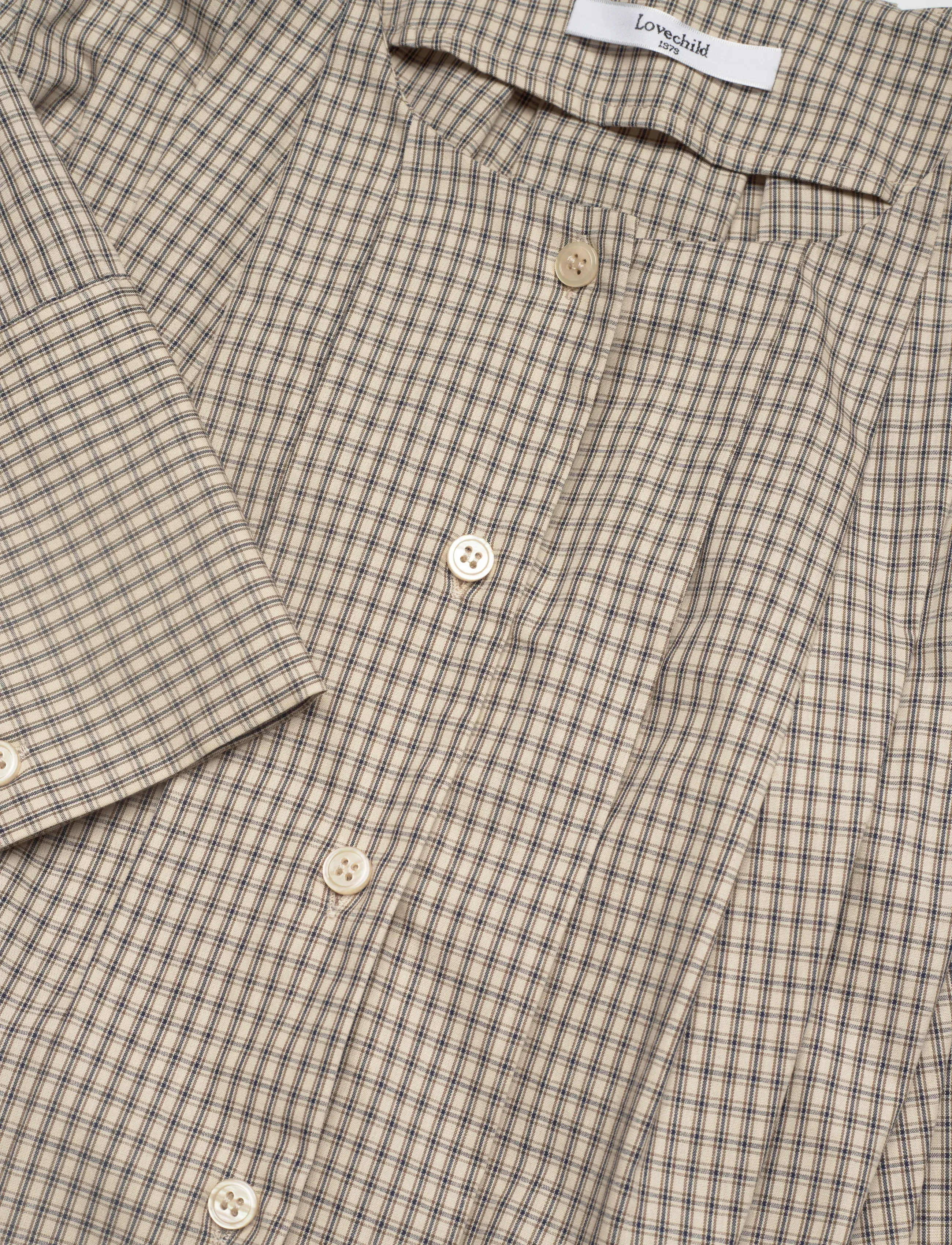 Lovechild 1979 - Etta Blouse - langermede bluser - 177 beige check - 2