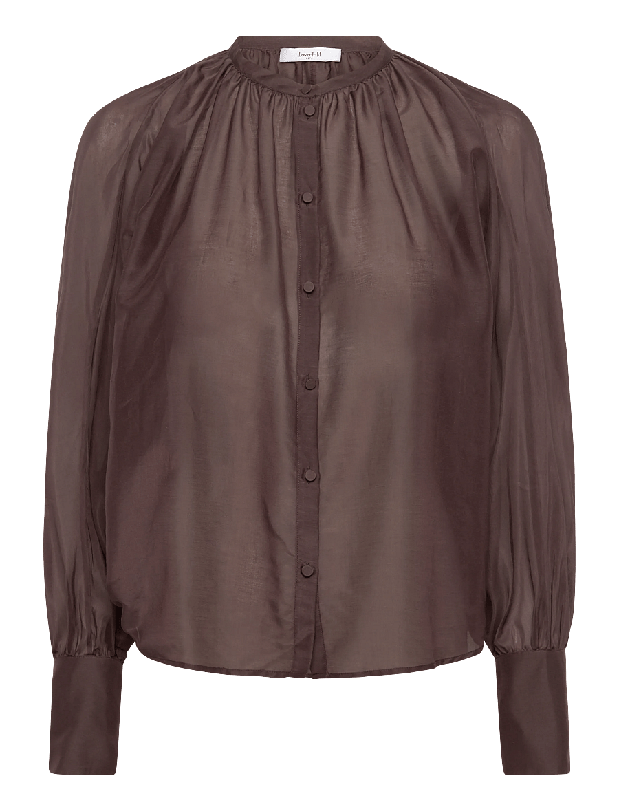 Lovechild 1979 - Allona Blouse - langærmede bluser - 719 chestnut - 0