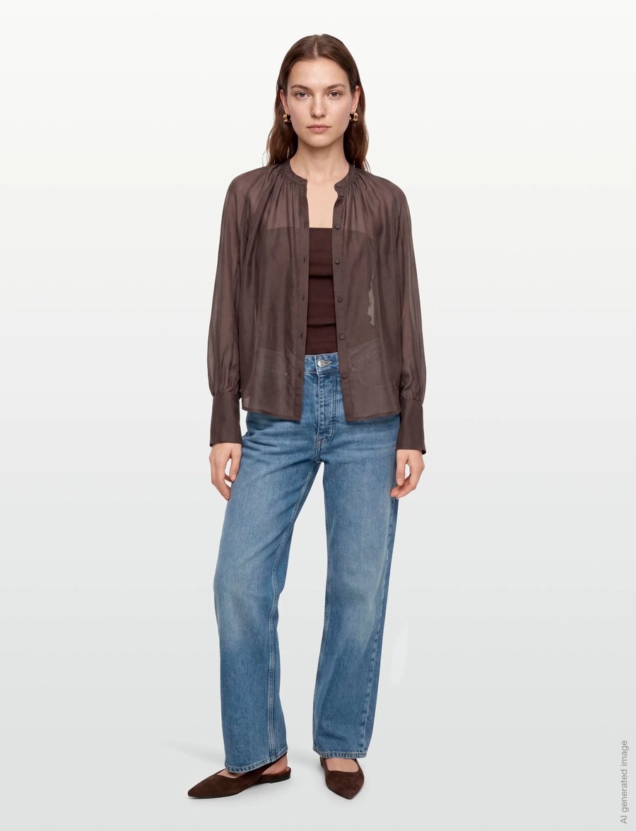 Lovechild 1979 - Allona Blouse - långärmade blusar - 719 chestnut - 0