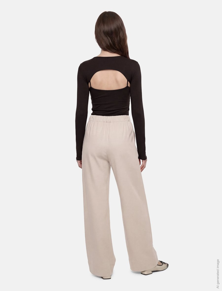 Lovechild 1979 - Mary-Ann Pants - laia säärega püksid - 727 taupe grey - 4