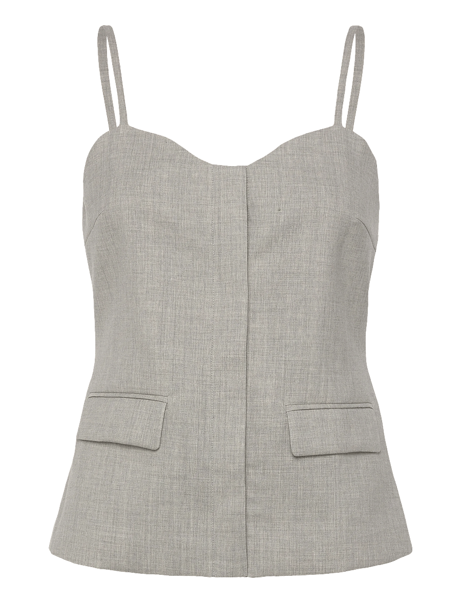 Lovechild 1979 - Thalia Top - topi bez piedurknēm - 056 light grey melange - 1
