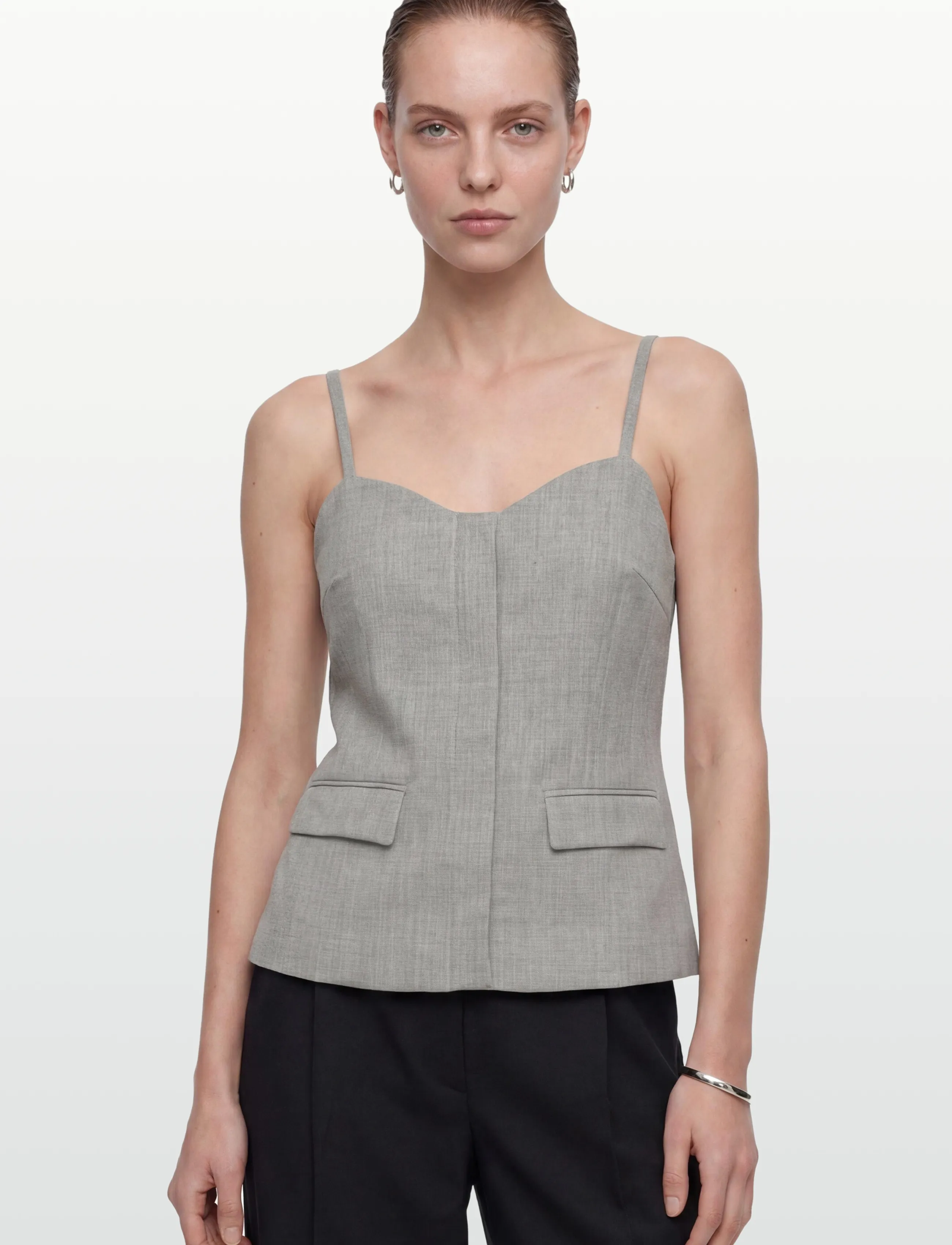 Lovechild 1979 - Thalia Top - topi bez piedurknēm - 056 light grey melange - 3