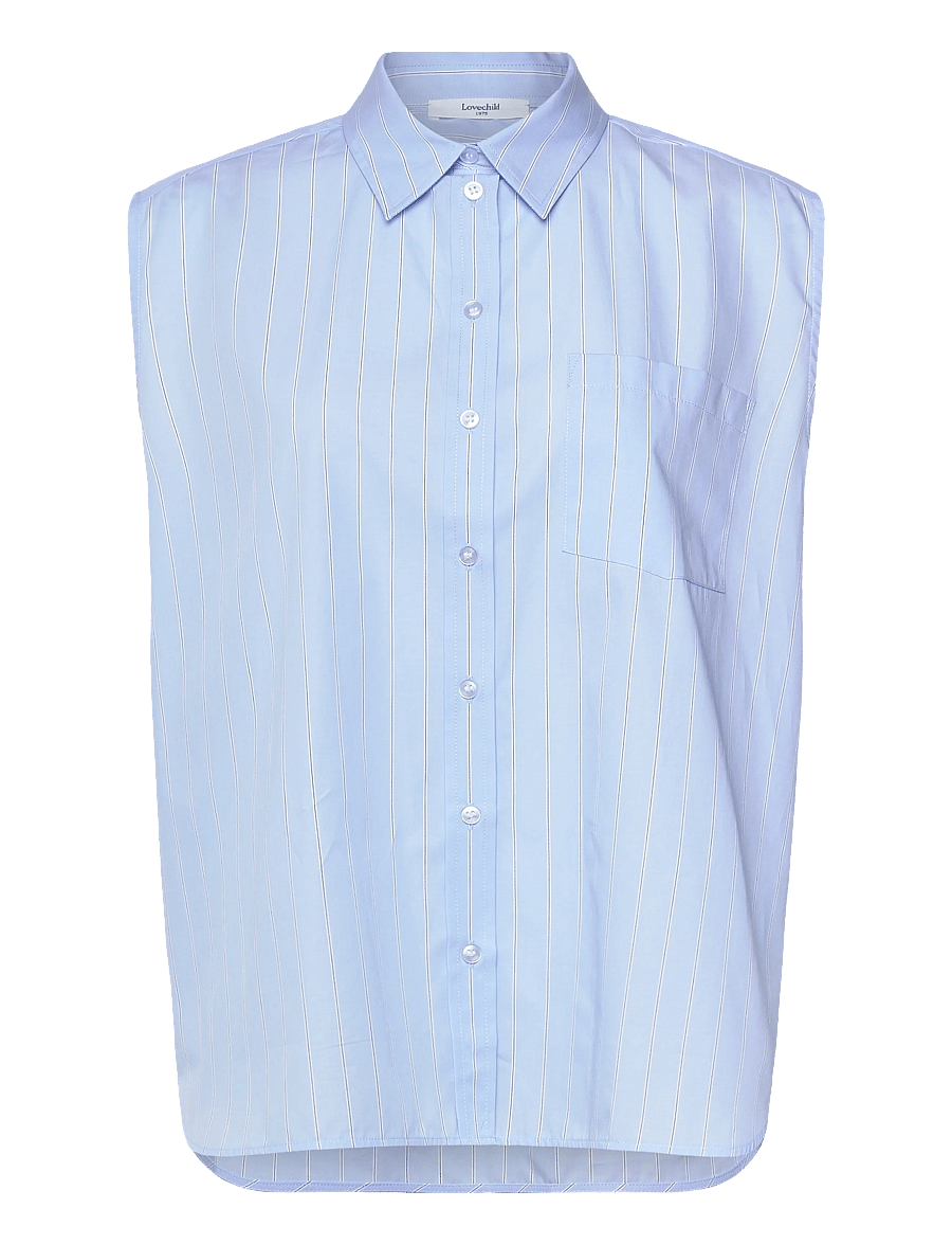 Lovechild 1979 - Brooklyn Shirt - kortærmede skjorter - 568 blue pinstripe - 1