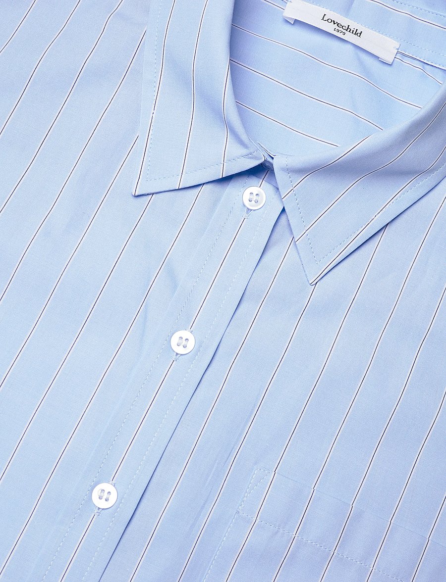 Lovechild 1979 - Brooklyn Shirt - kortærmede skjorter - 568 blue pinstripe - 5