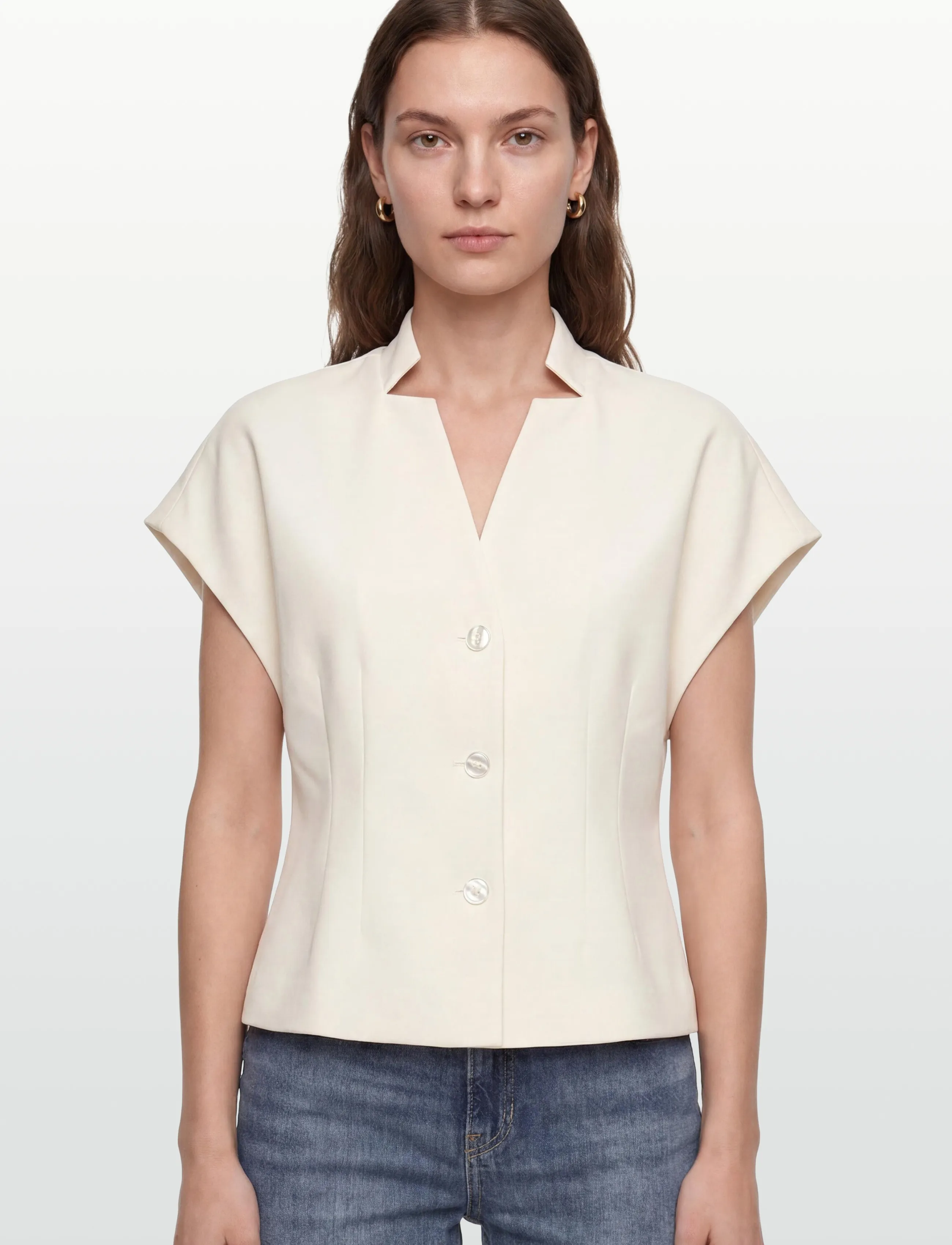 Lovechild 1979 - Minju Blouse - kortärmade blusar - 007 egret - 3
