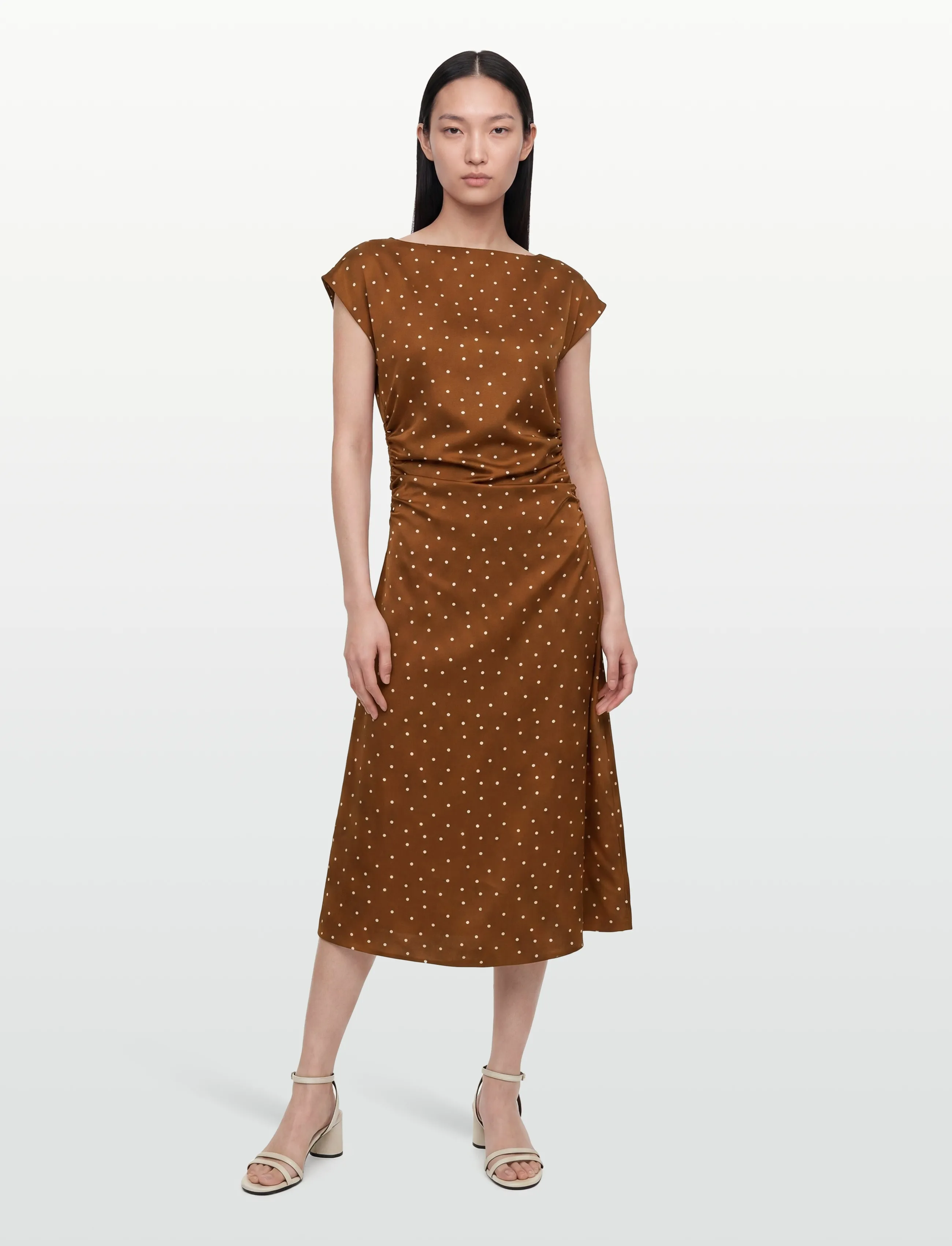 Lovechild 1979 Noor Dress - Vaatteet - 793 DOT PRINT CARAMEL / brown