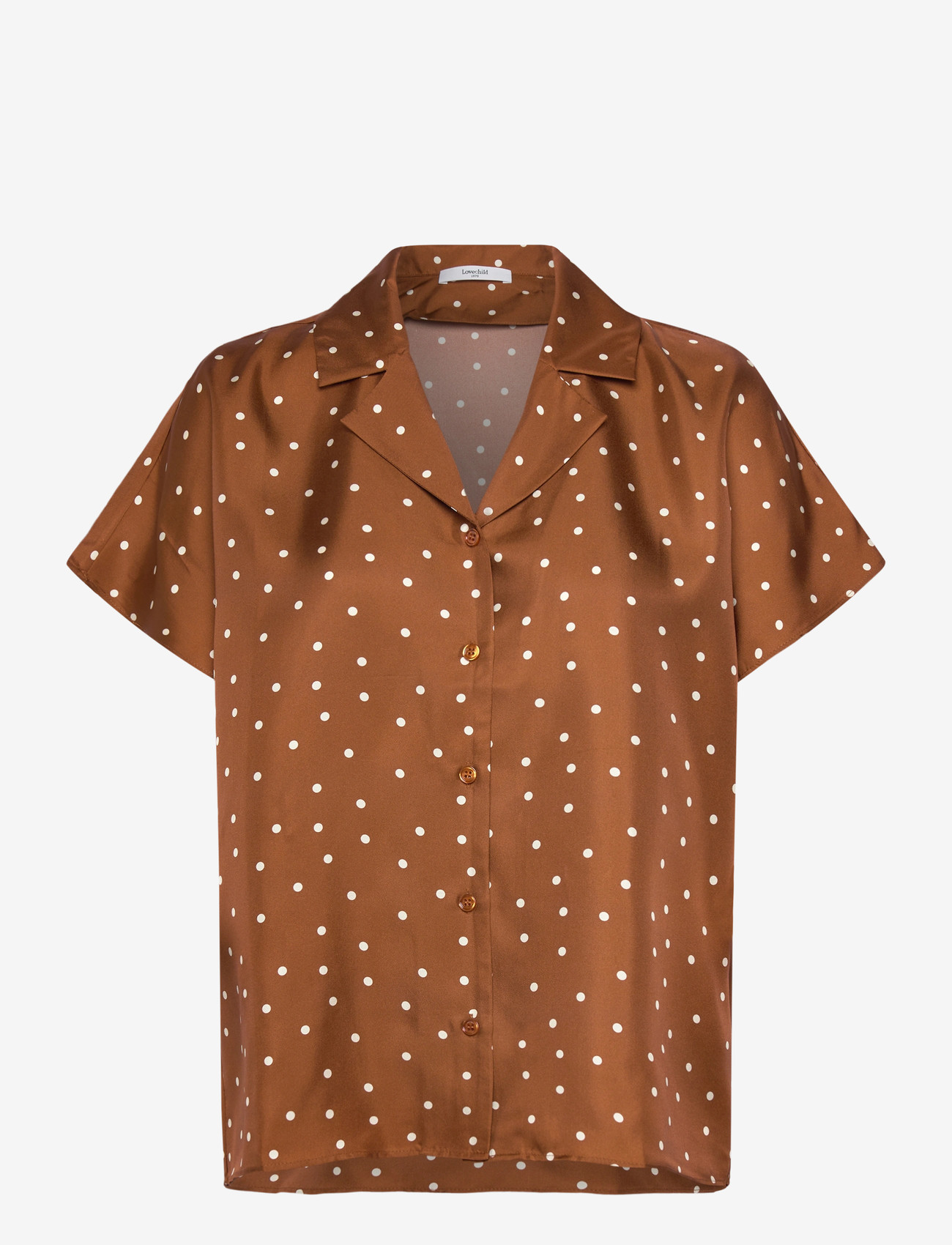 Lovechild 1979 - Birna Blouse - short-sleeved blouses - 793 dot print caramel - 0