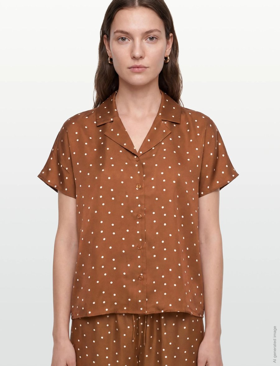 Lovechild 1979 - Birna Blouse - bluzki z krótkim rękawem - 793 dot print caramel - 3