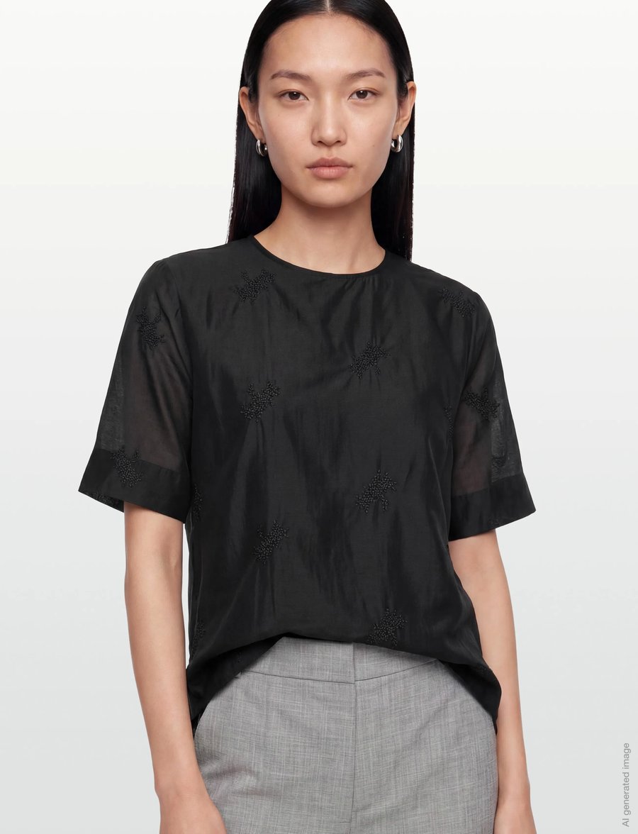 Lovechild 1979 - Jianna Blouse - kortærmede bluser - 999 black - 3