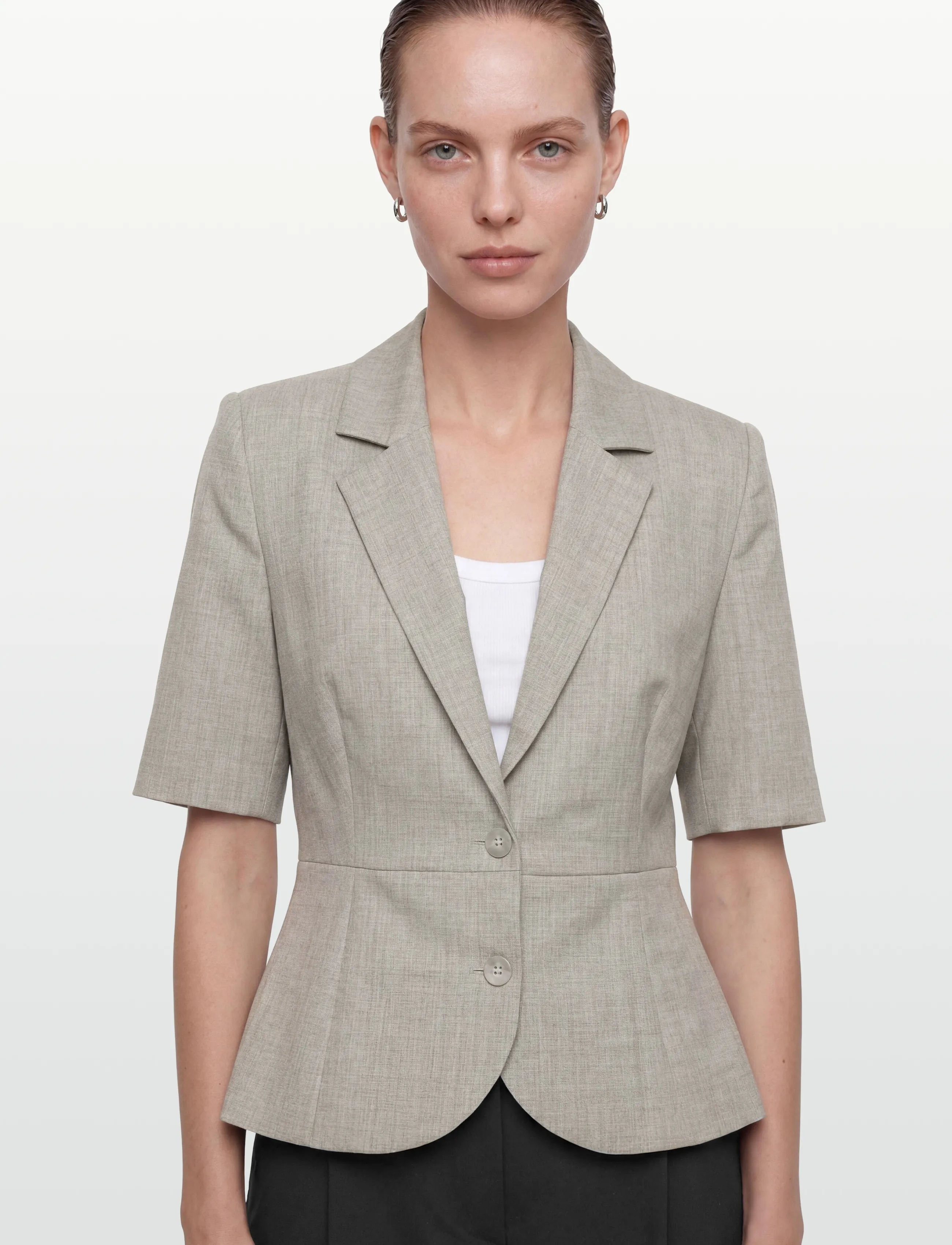 Lovechild 1979 - Alana Blazer - enkelknäppta kavajer - 056 light grey melange - 4