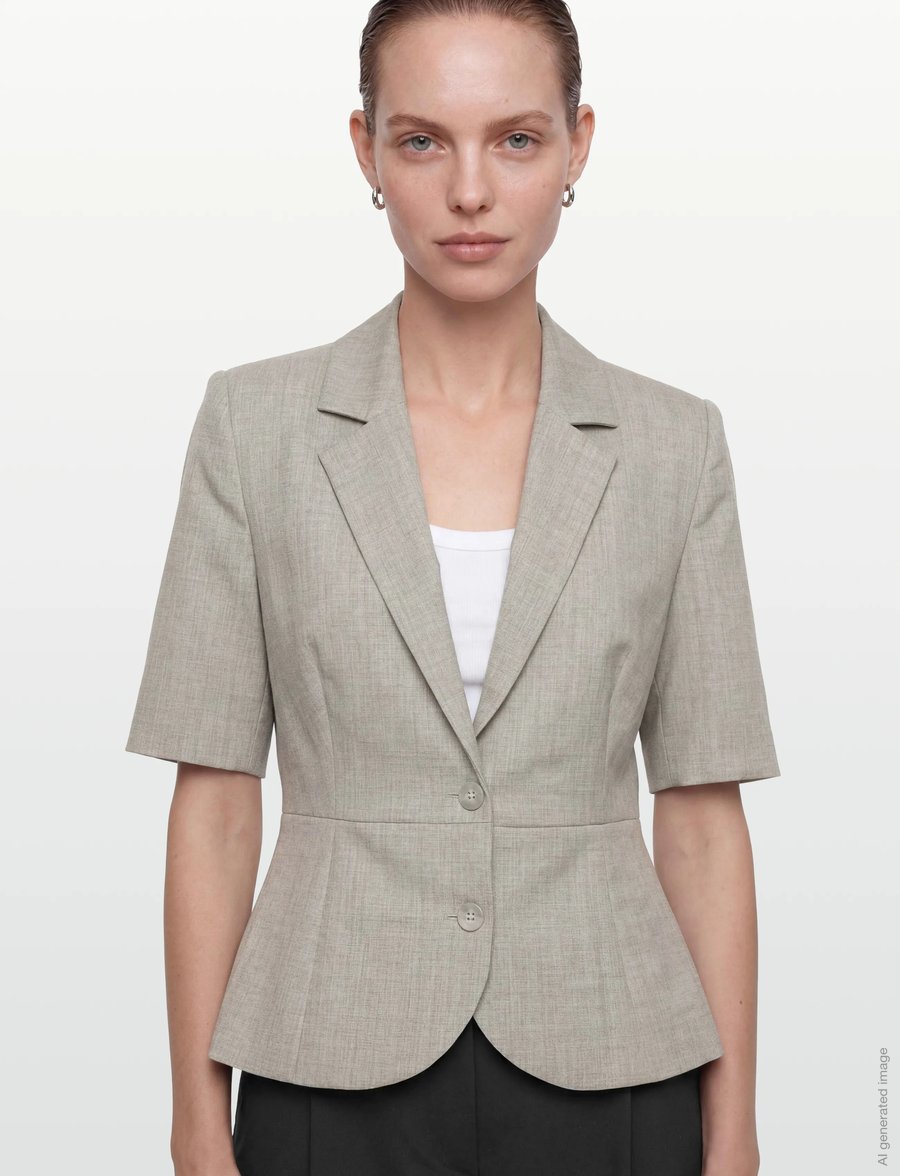 Lovechild 1979 - Alana Blazer - enkelknäppta kavajer - 056 light grey melange - 4
