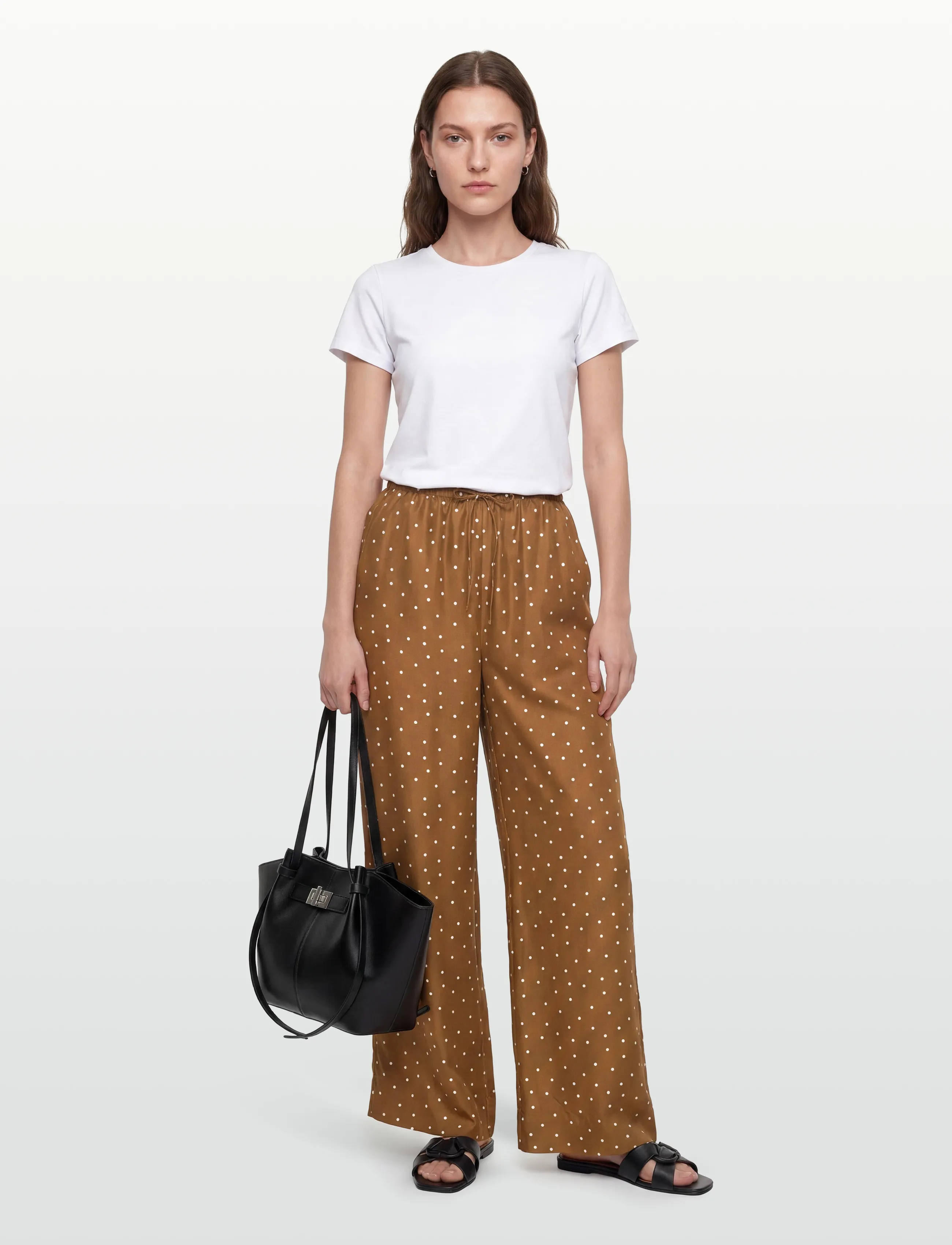 Lovechild 1979 Lana Pants - Officewear - 793 DOT PRINT CARAMEL / brown