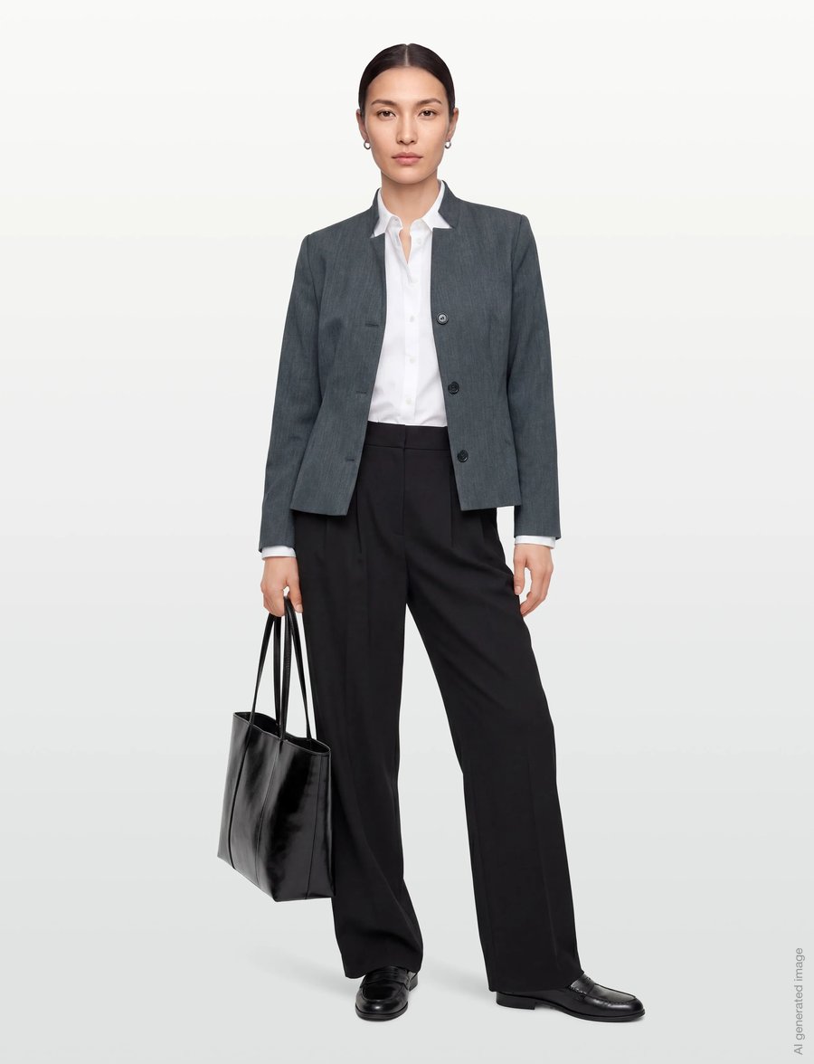 Lovechild 1979 - Gabriela Blazer - enkelknäppta kavajer - 057 dark grey - 0