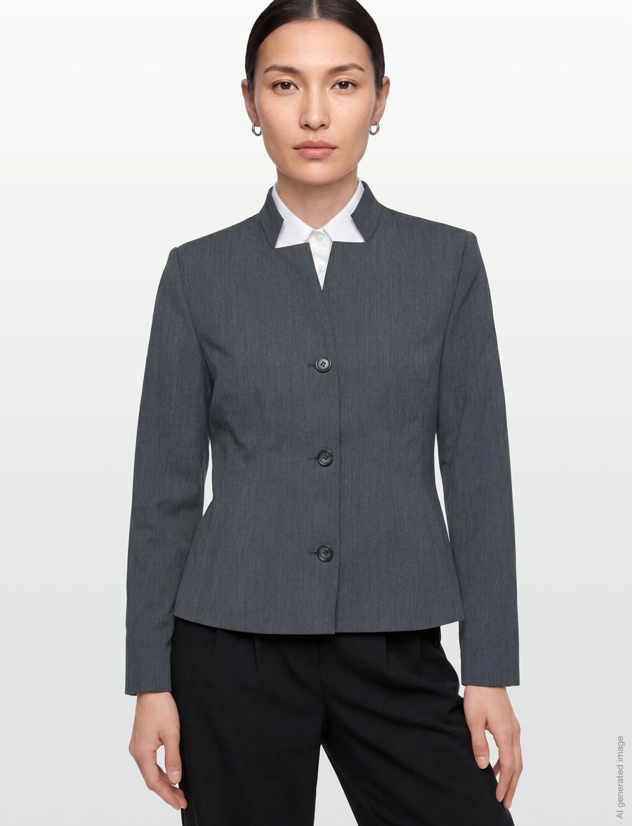 Lovechild 1979 - Gabriela Blazer - enkelknäppta kavajer - 057 dark grey - 3