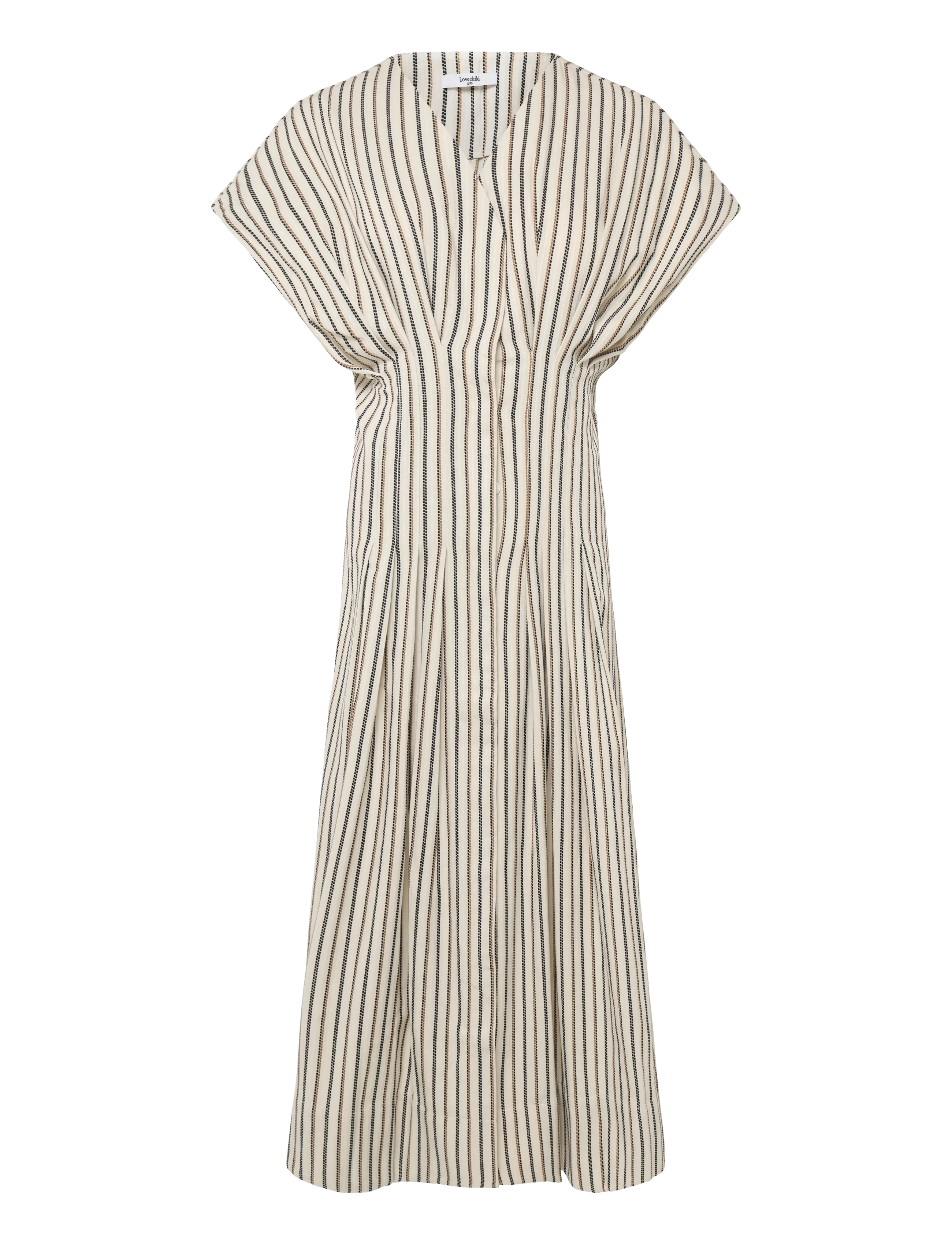 Lovechild 1979 Camia Dress - Kleider - 184 STRIPED HANDLOOM / cream