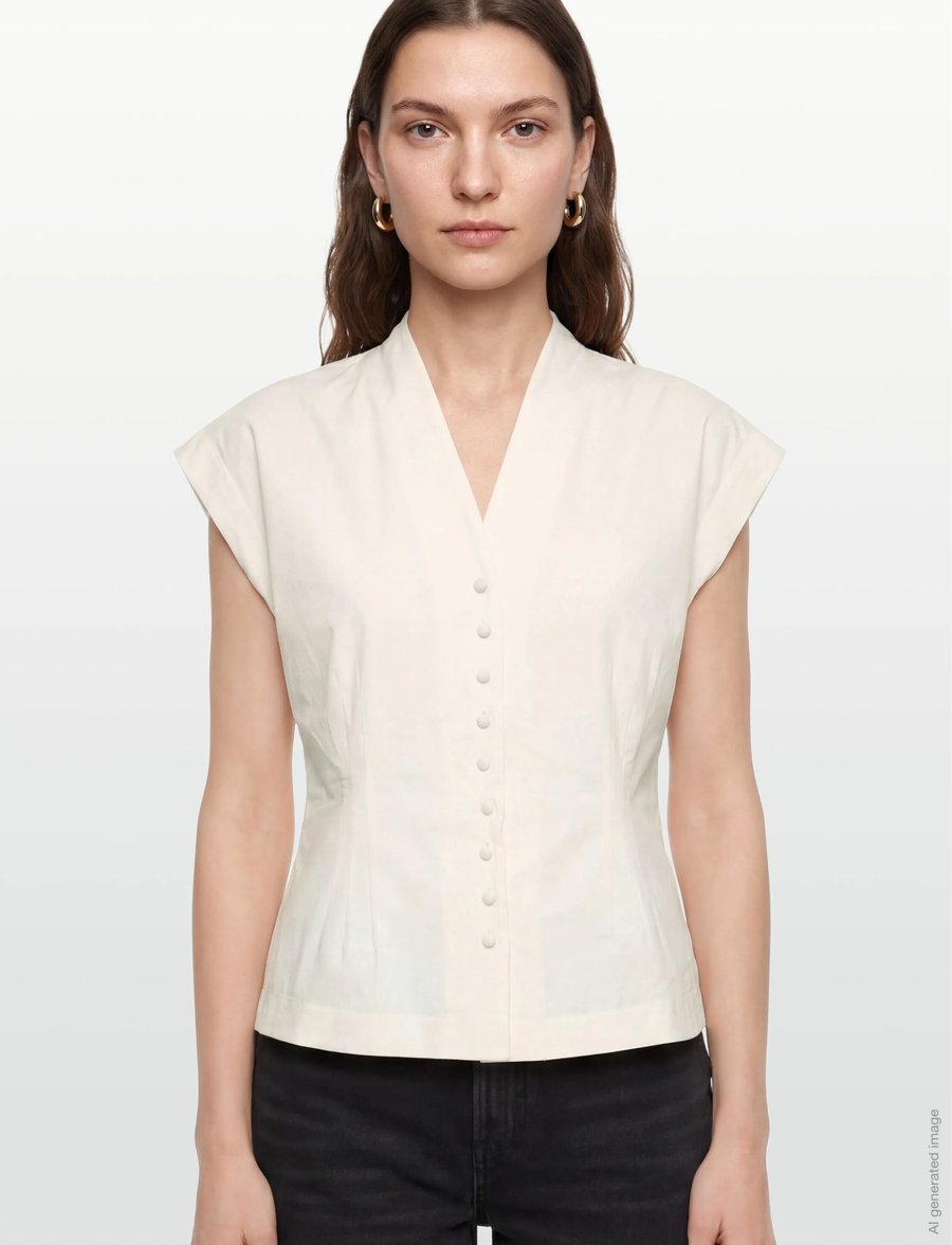 Lovechild 1979 - Vada Blouse - stutterma blússur - 007 egret - 3