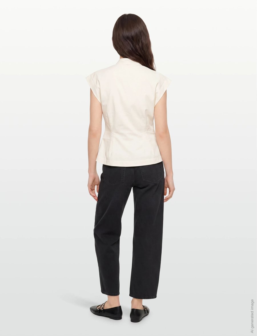 Lovechild 1979 - Vada Blouse - stutterma blússur - 007 egret - 4