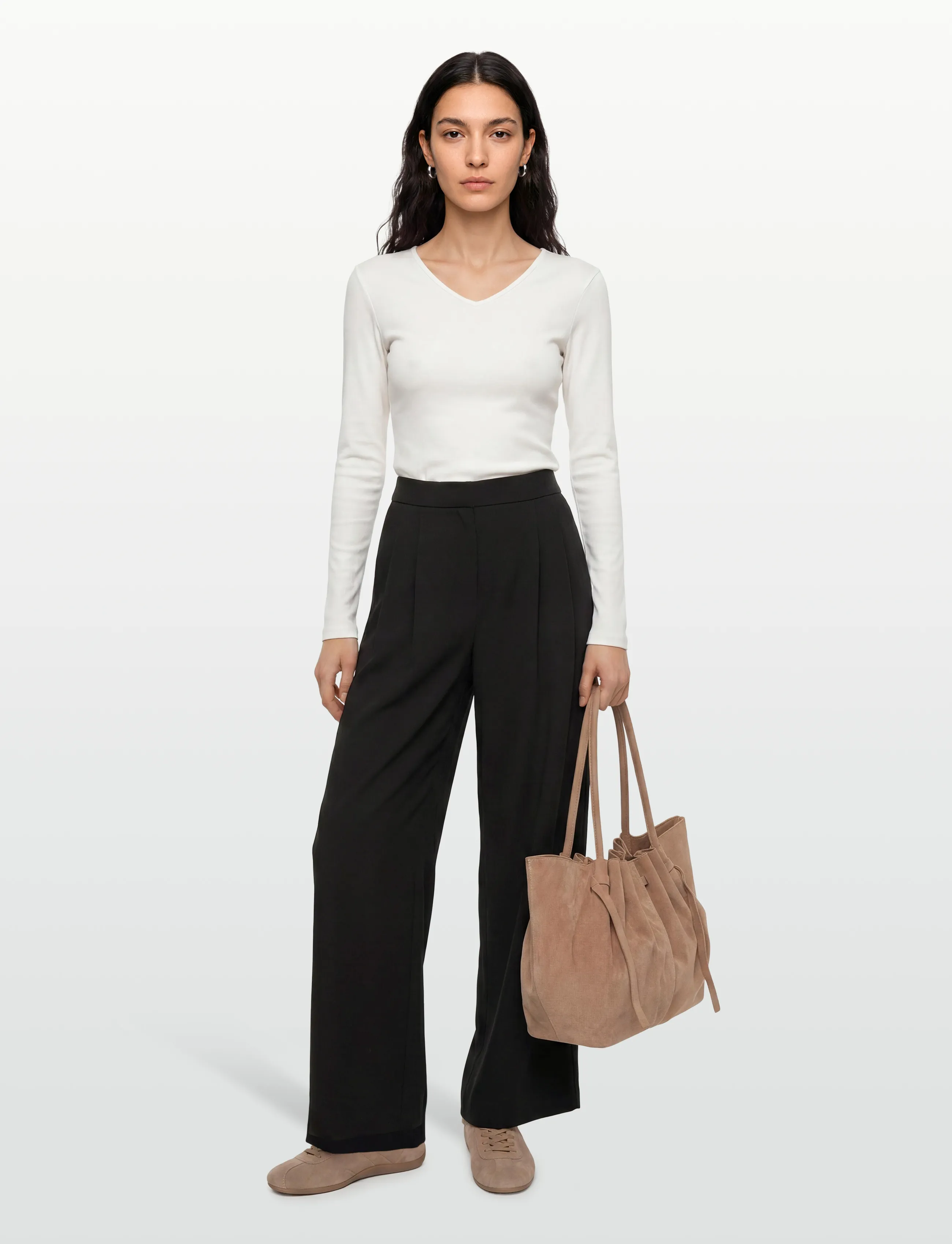 Lovechild 1979 Mary-Ann Pants - Wide leg trousers - 999 BLACK / black