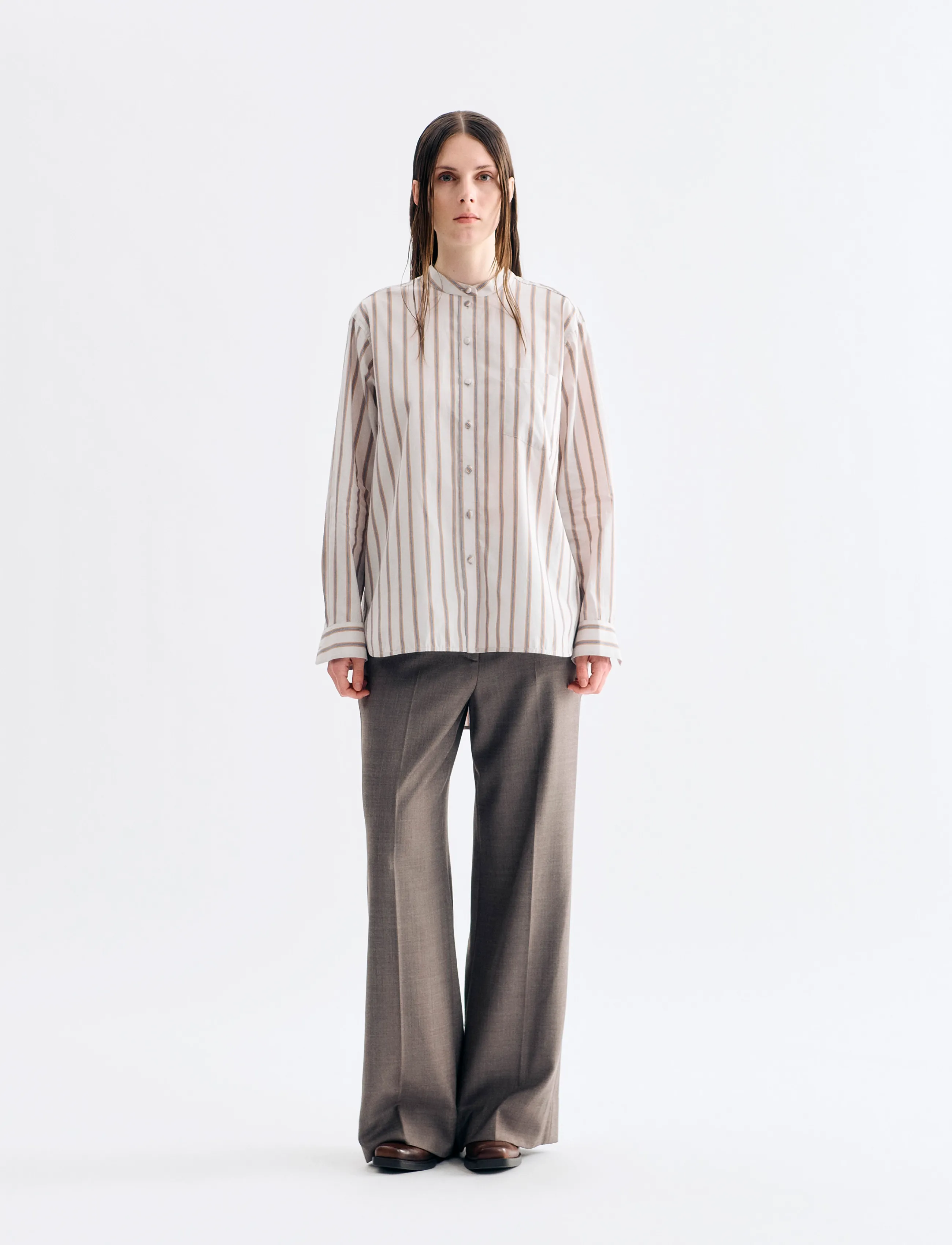 Lovechild 1979 Edgar Shirt - Hemden - 189 EGRET MULTI STRIPE / cream
