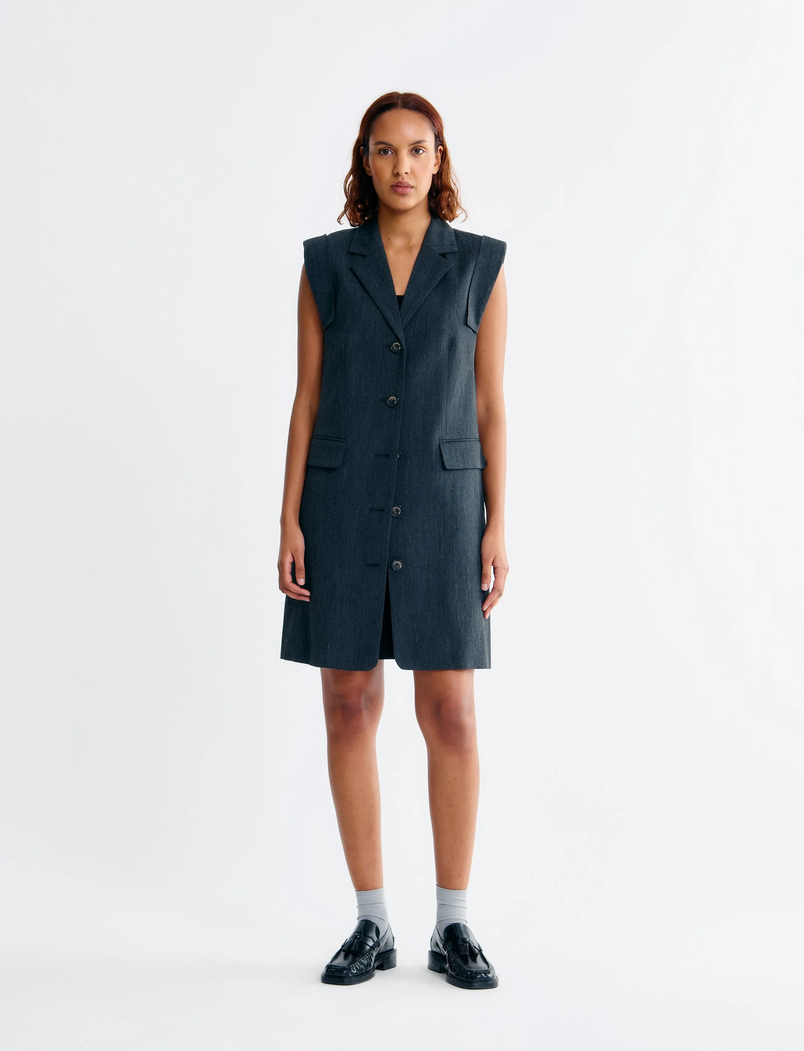 Lovechild 1979 Adrienne Dress - Kläder - 080 GREY STRIPE / grey