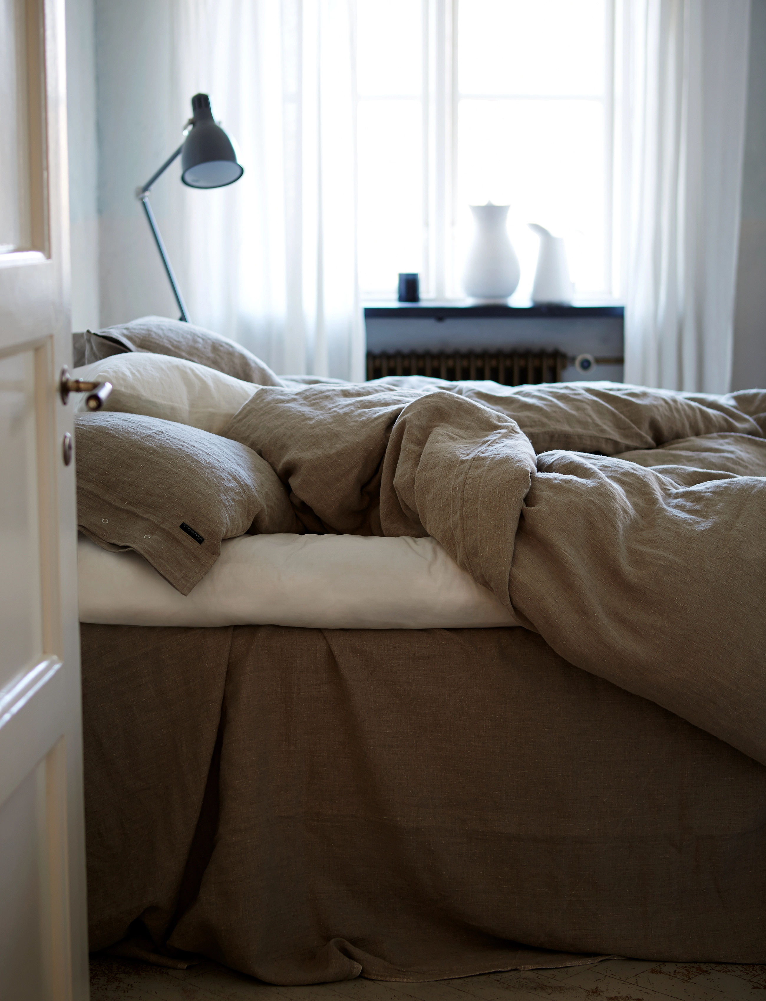 Lovely Linen Duvet Cover, 240X220 cm, Bedtextiles, Beige - Covers, Homeware