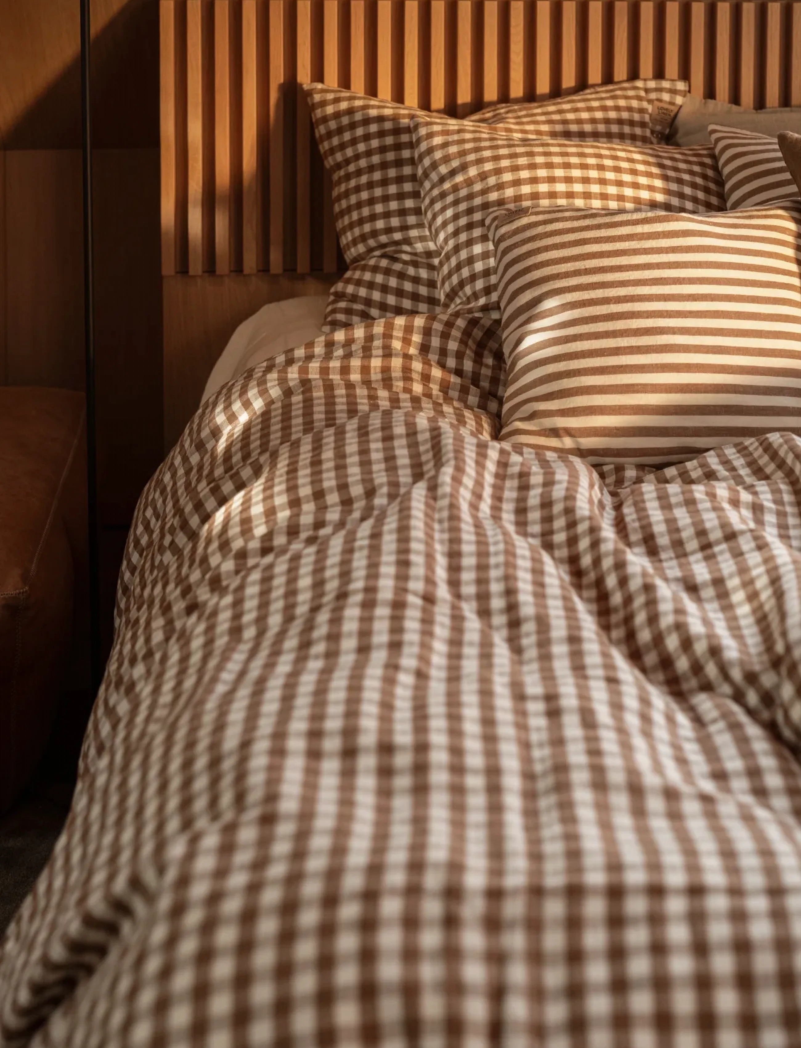 Lovely Linen MISTY DUVET COVER - Textiles - ALMOND / brown