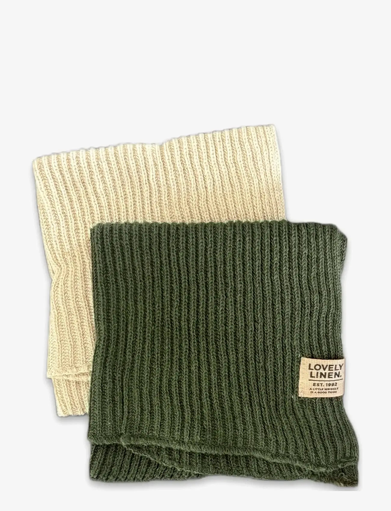 Lovely Linen - CLAIRE CLEANING CLOTH (2-PACK) - reinigung - vanilla + jeep green - 0