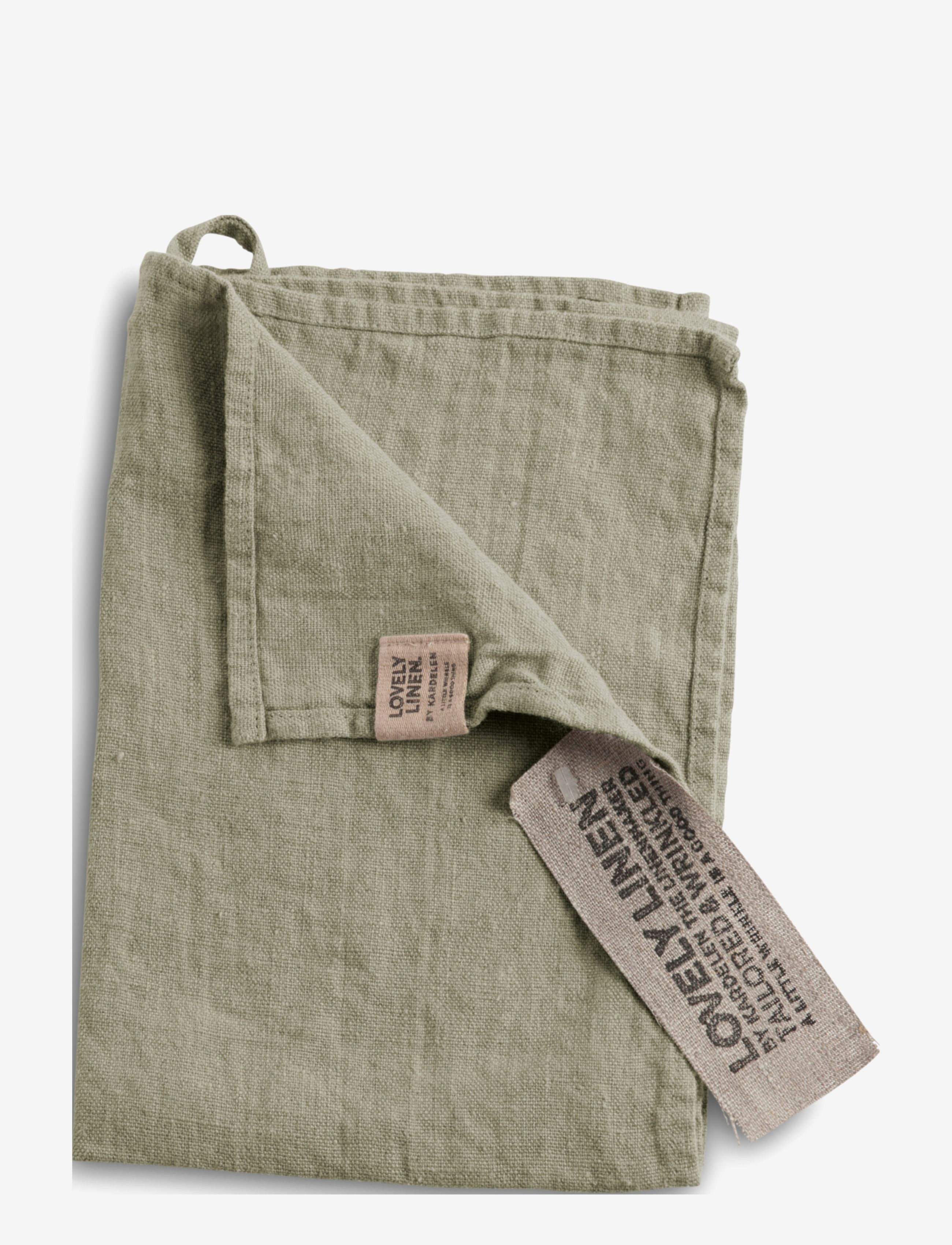 Lovely Linen Guest Towel, 35X50 cm, Towels & Bath Towels, Grün - Homeware
